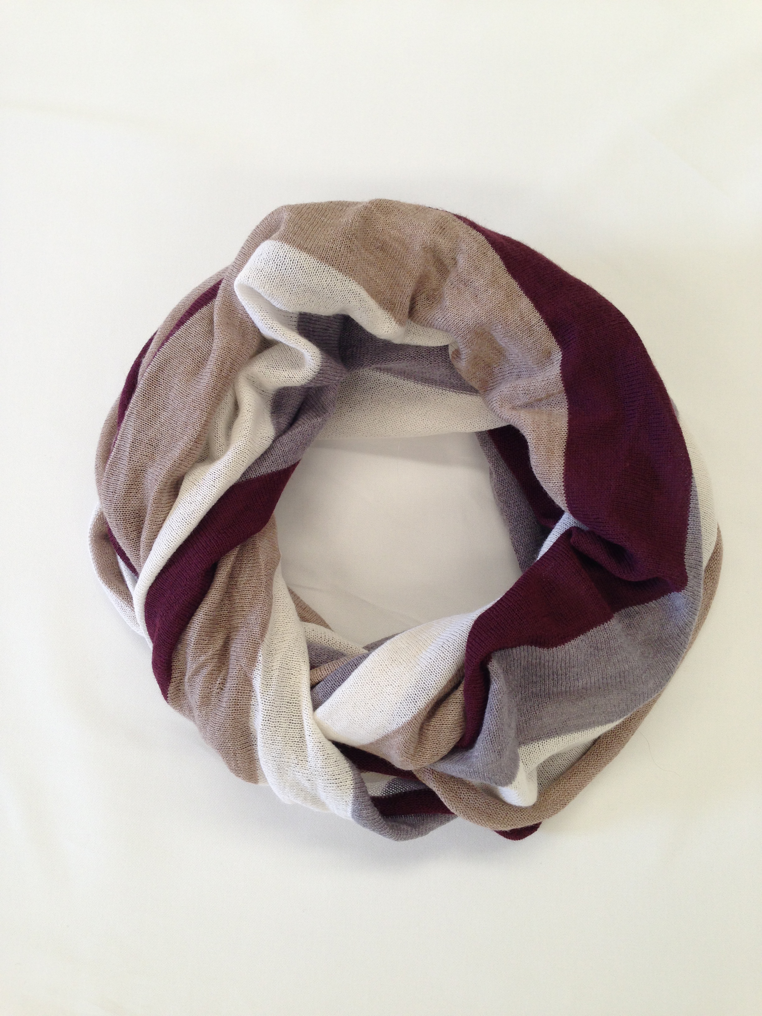 Striped Scarf (Bordeaux)