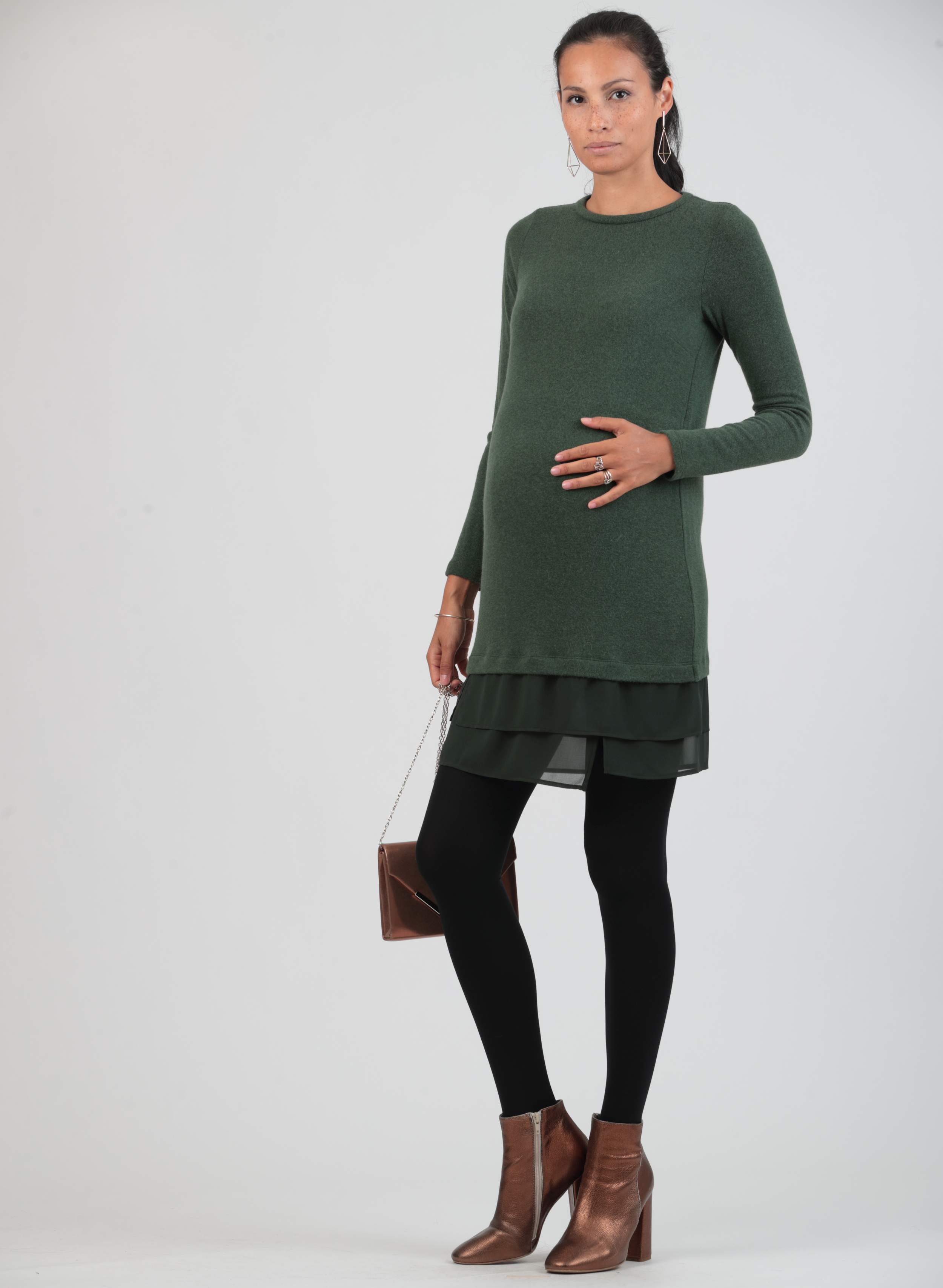 70 Den Push-Up Maternity Tights in Microfiber (Nero)