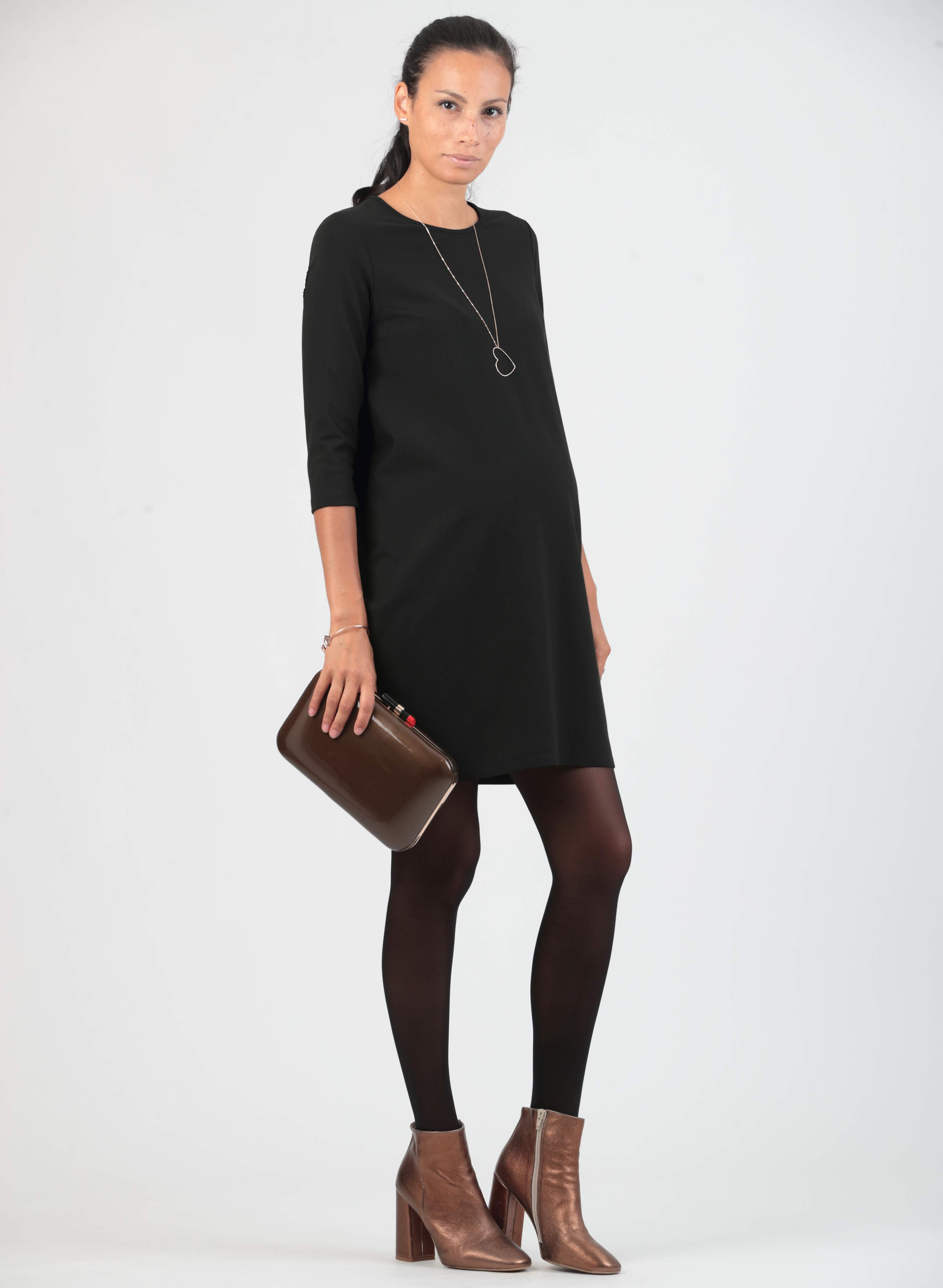 40 Den Push-Up Maternity Tights in Microfiber (Nero)