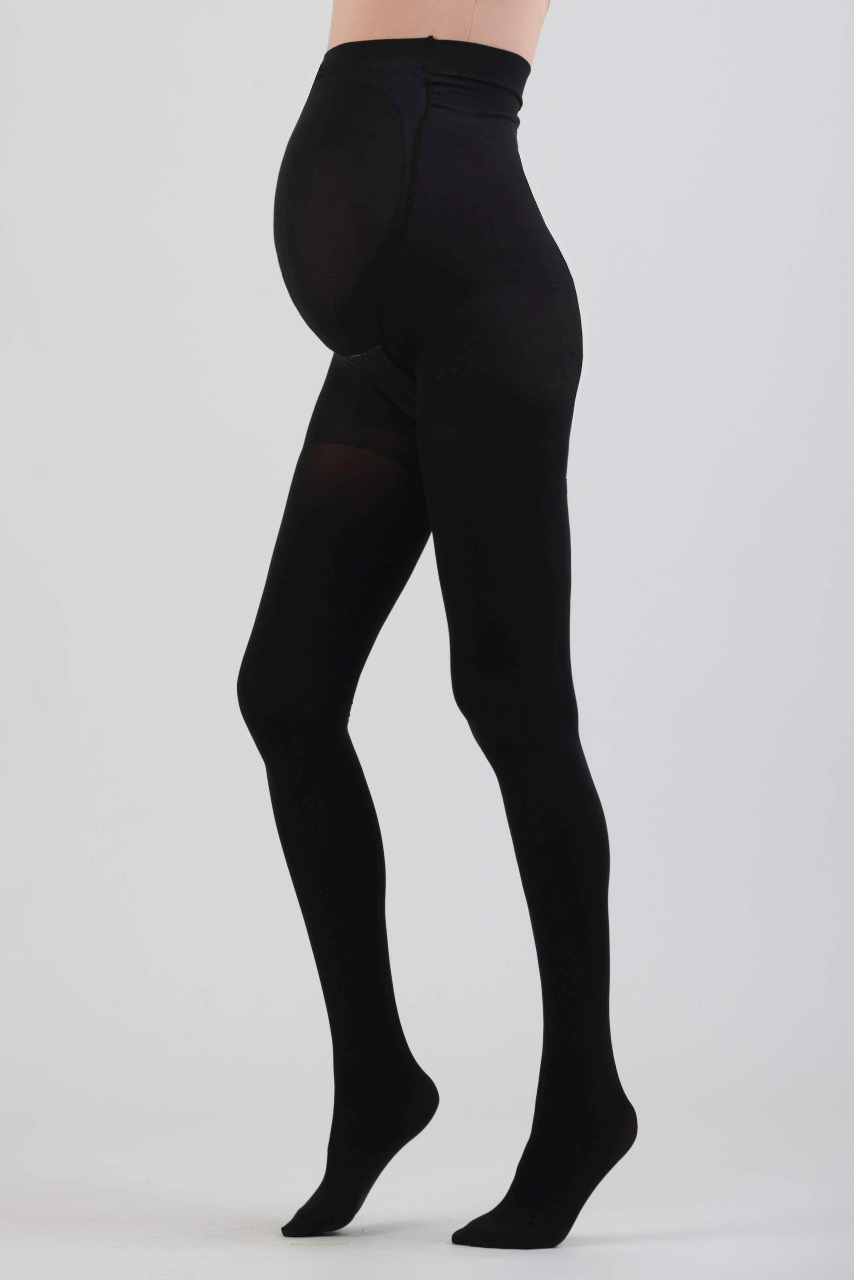 70 Den Push-Up Maternity Tights in Microfiber (Nero)