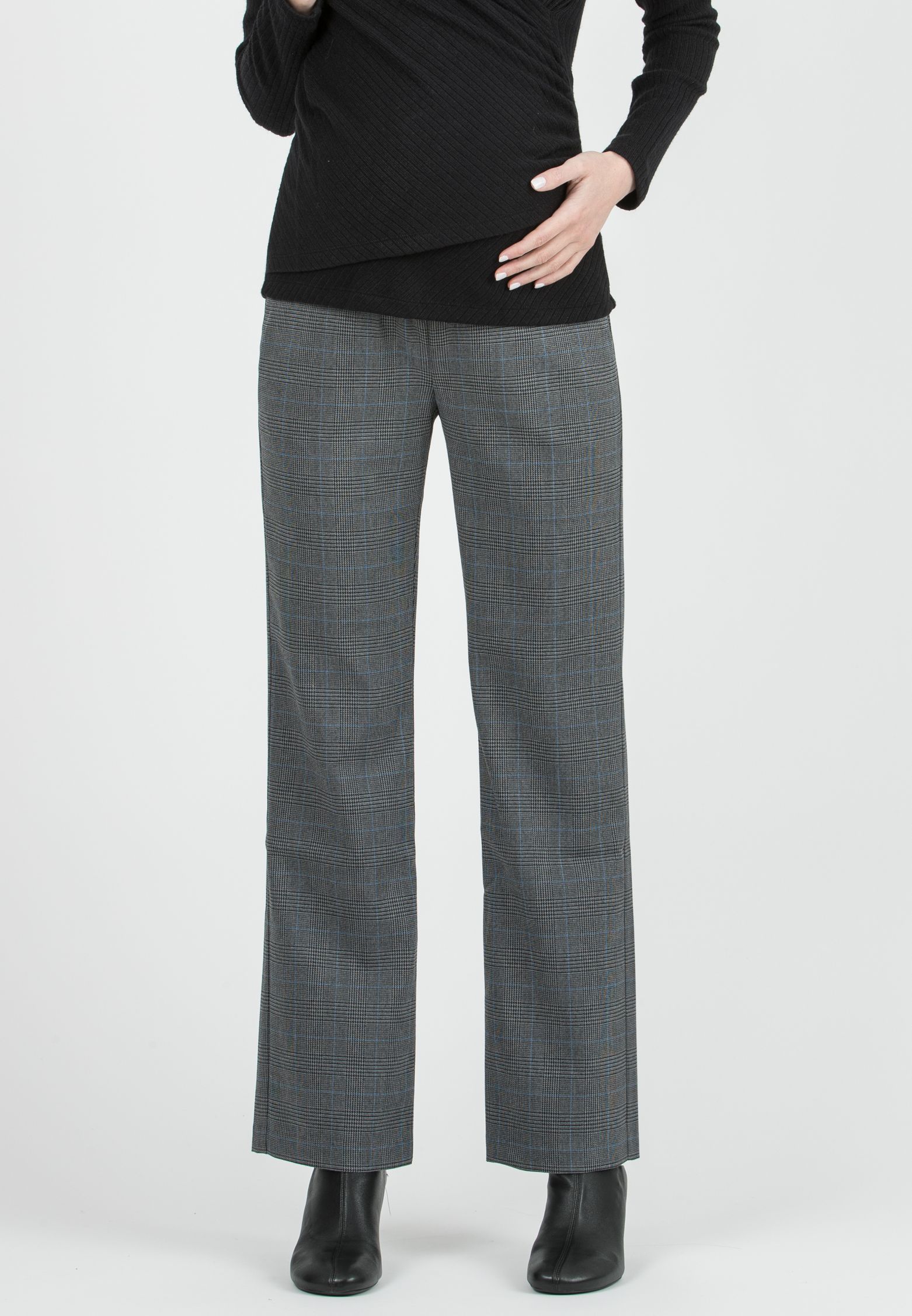 ALEX – Maternity Trousers in Patterned Fabric (Azzurro)