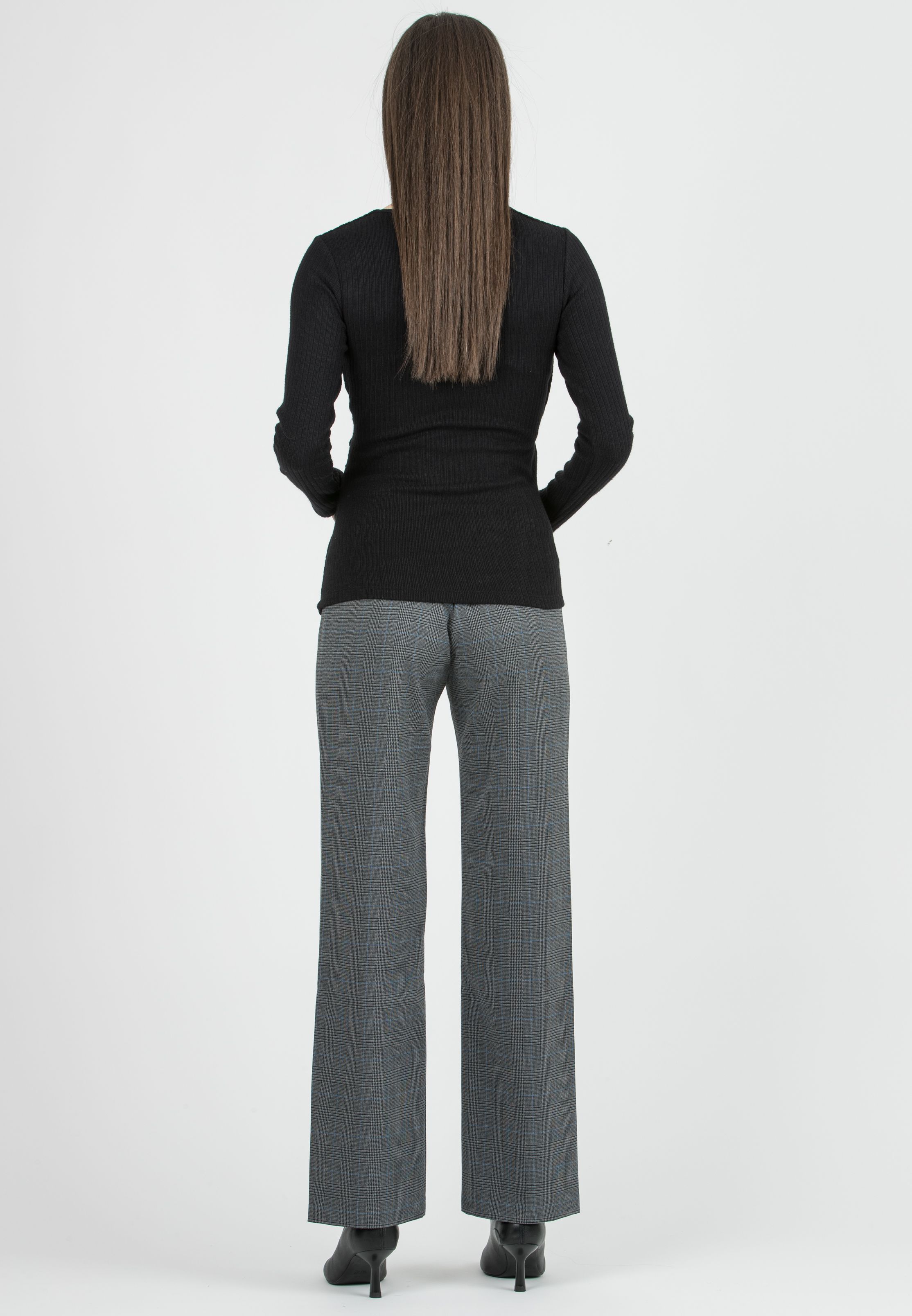 ALEX – Maternity Trousers in Patterned Fabric (Azzurro)