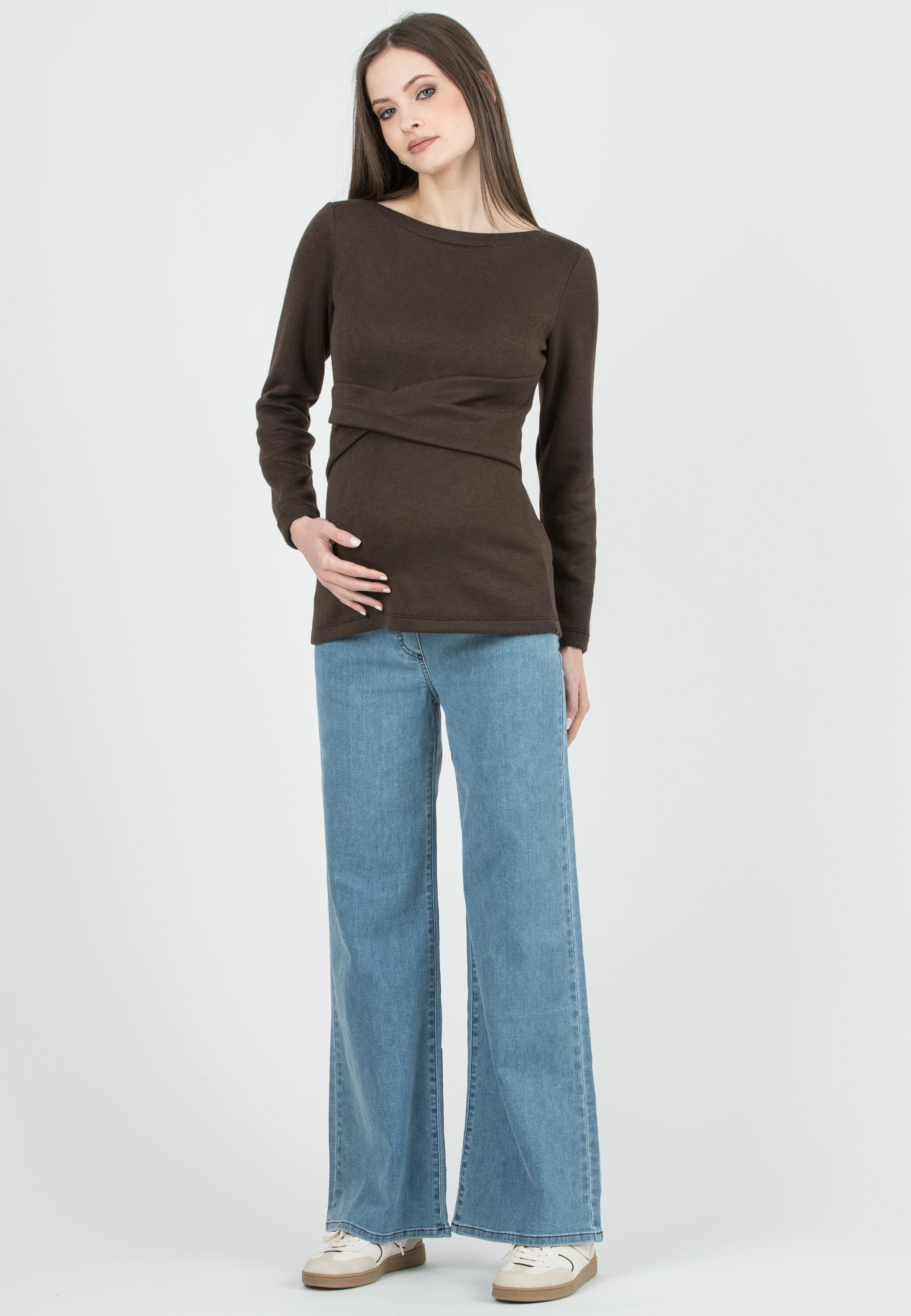 NOAH - Wide Leg Maternity Jeans in Denim (Azzurro)