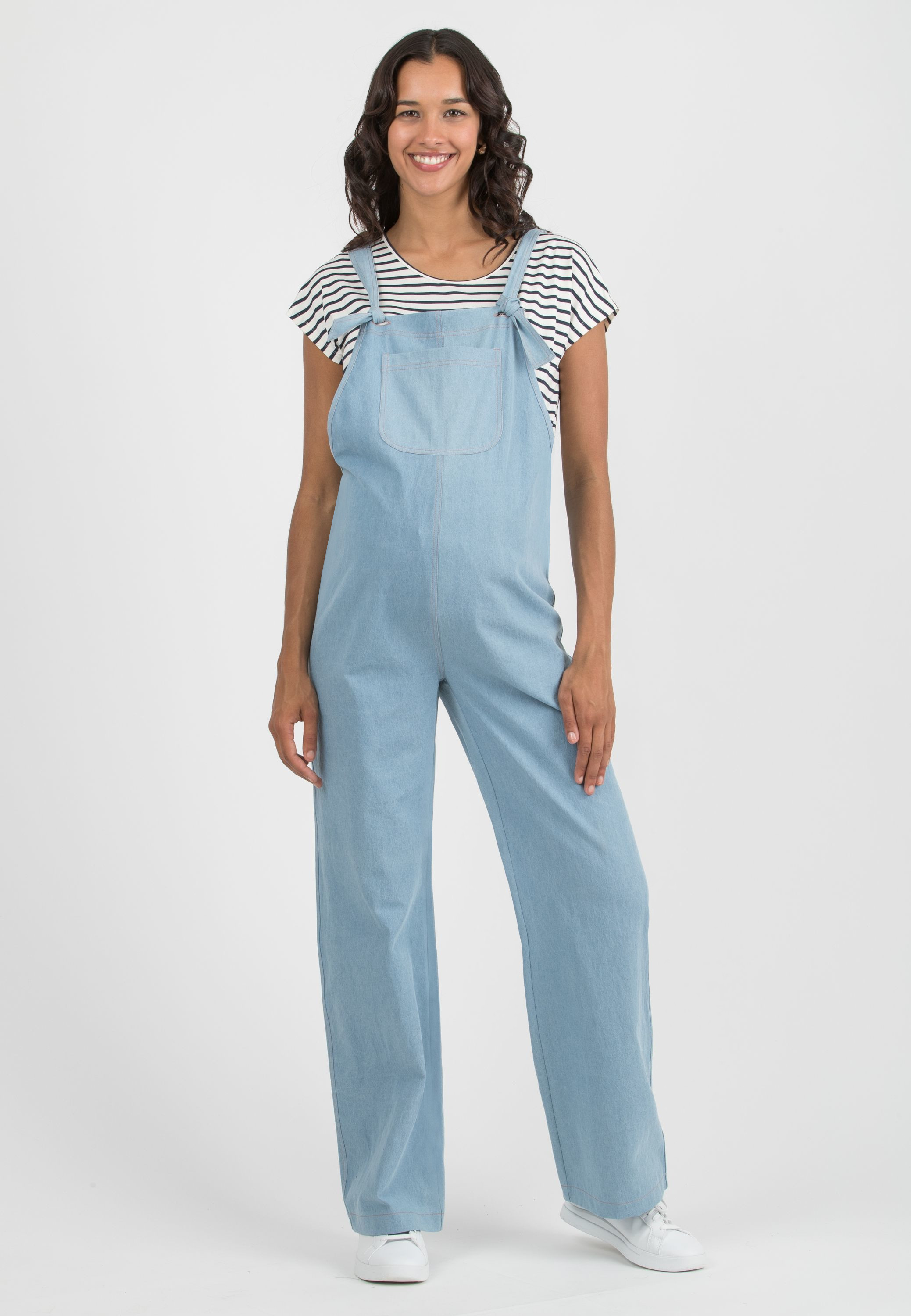 BETTA – Lightweight Denim Maternity Dungaree (Azzurro)