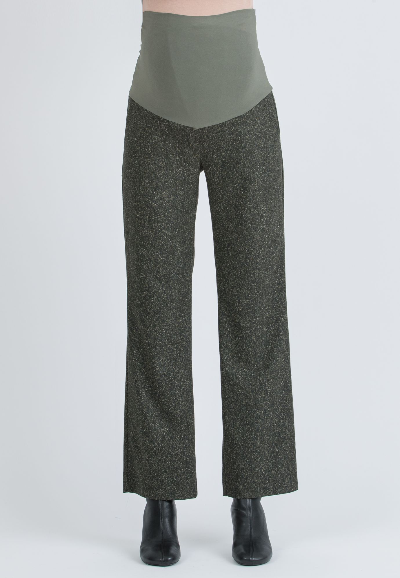 ALEX – Maternity Trousers in Patterned Fabric (Verde)