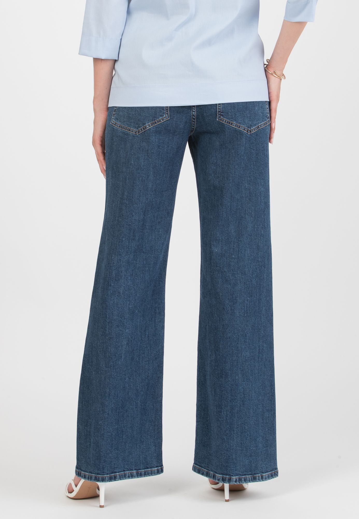 BELINDA - Jeans Premaman a Zampa (Blu Scuro)