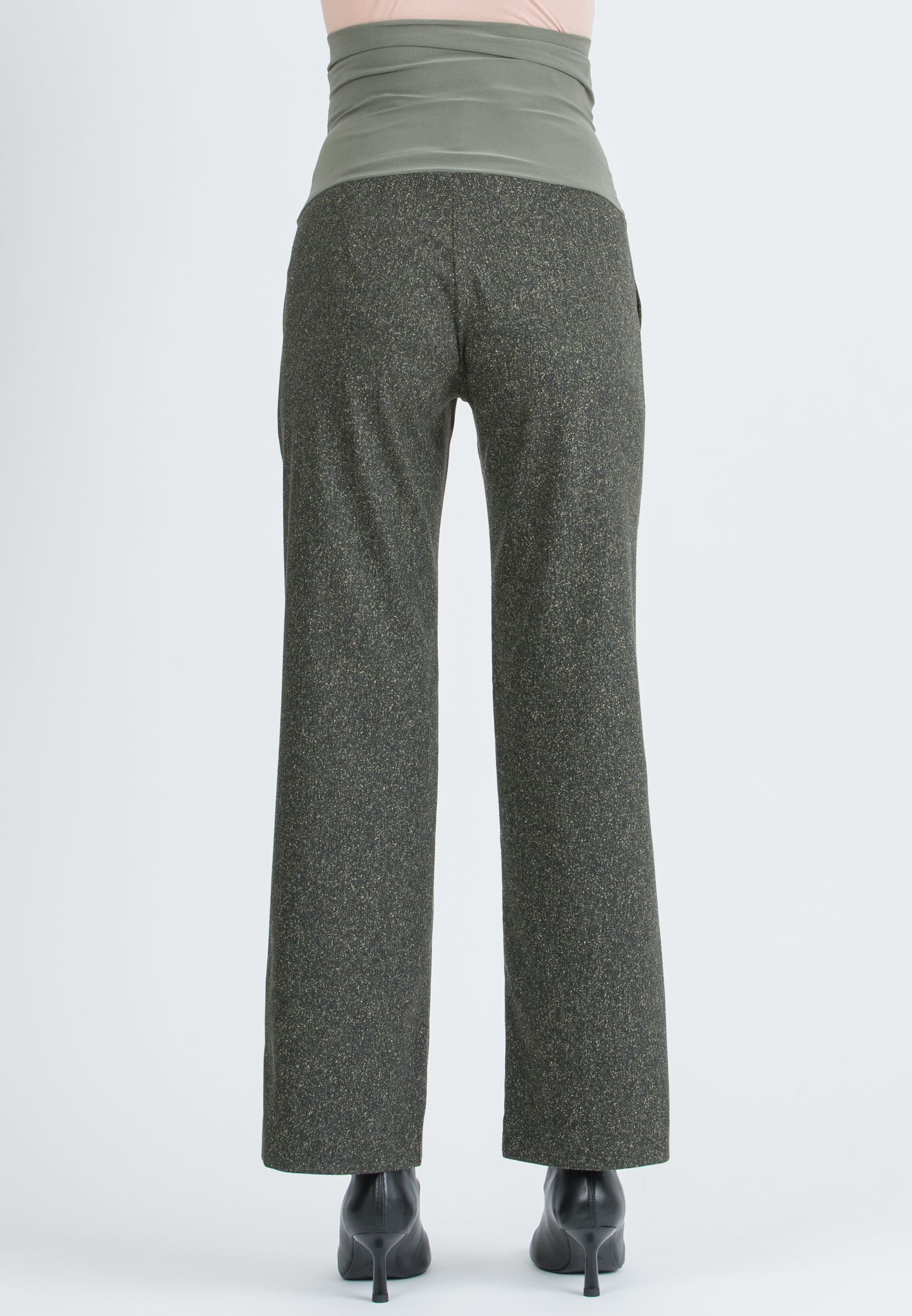 ALEX – Maternity Trousers in Patterned Fabric (Verde)