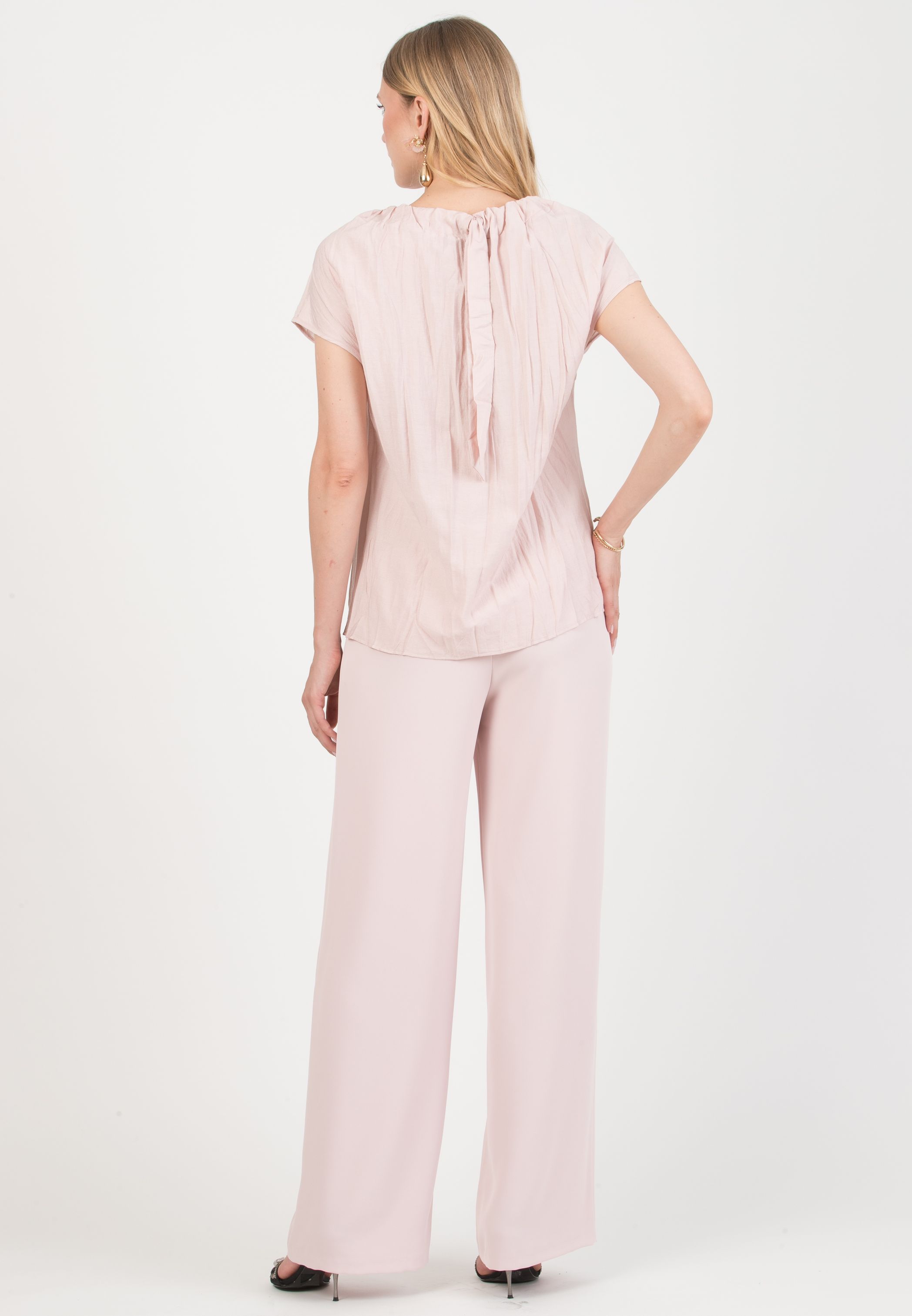 KIMBERLY – Maternity Palazzo Trousers in Cady (Rosa)