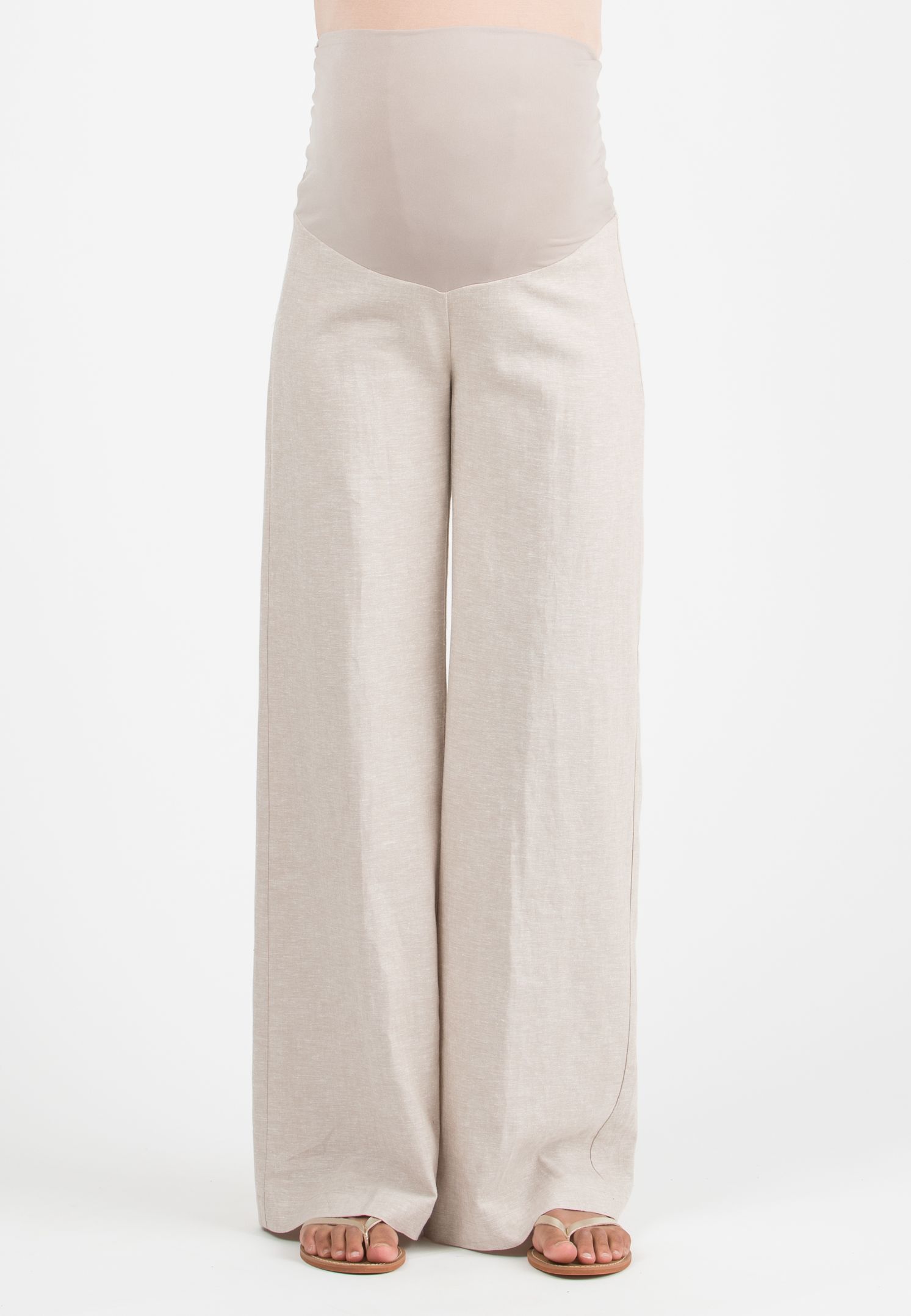 WINONA L - Maternity Palazzo Linen Trousers (Ecru')
