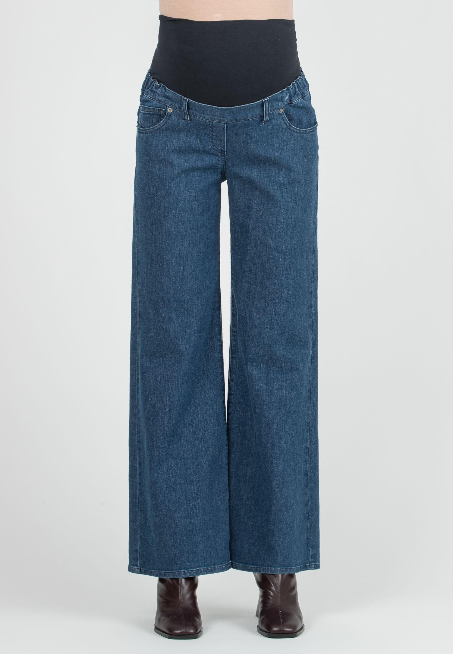 NOAH - Wide Leg Maternity Jeans in Denim (Blu)