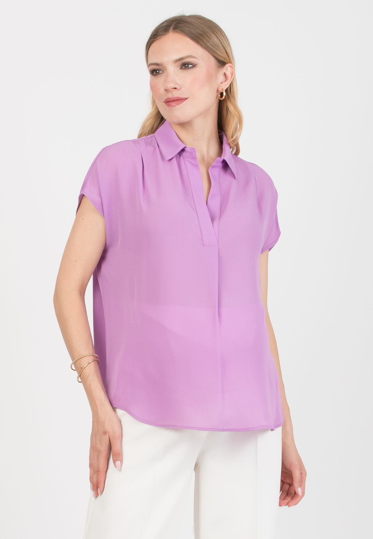 OLIVIA M/M – Oversized Maternity Shirt in Crepe (Glicine)