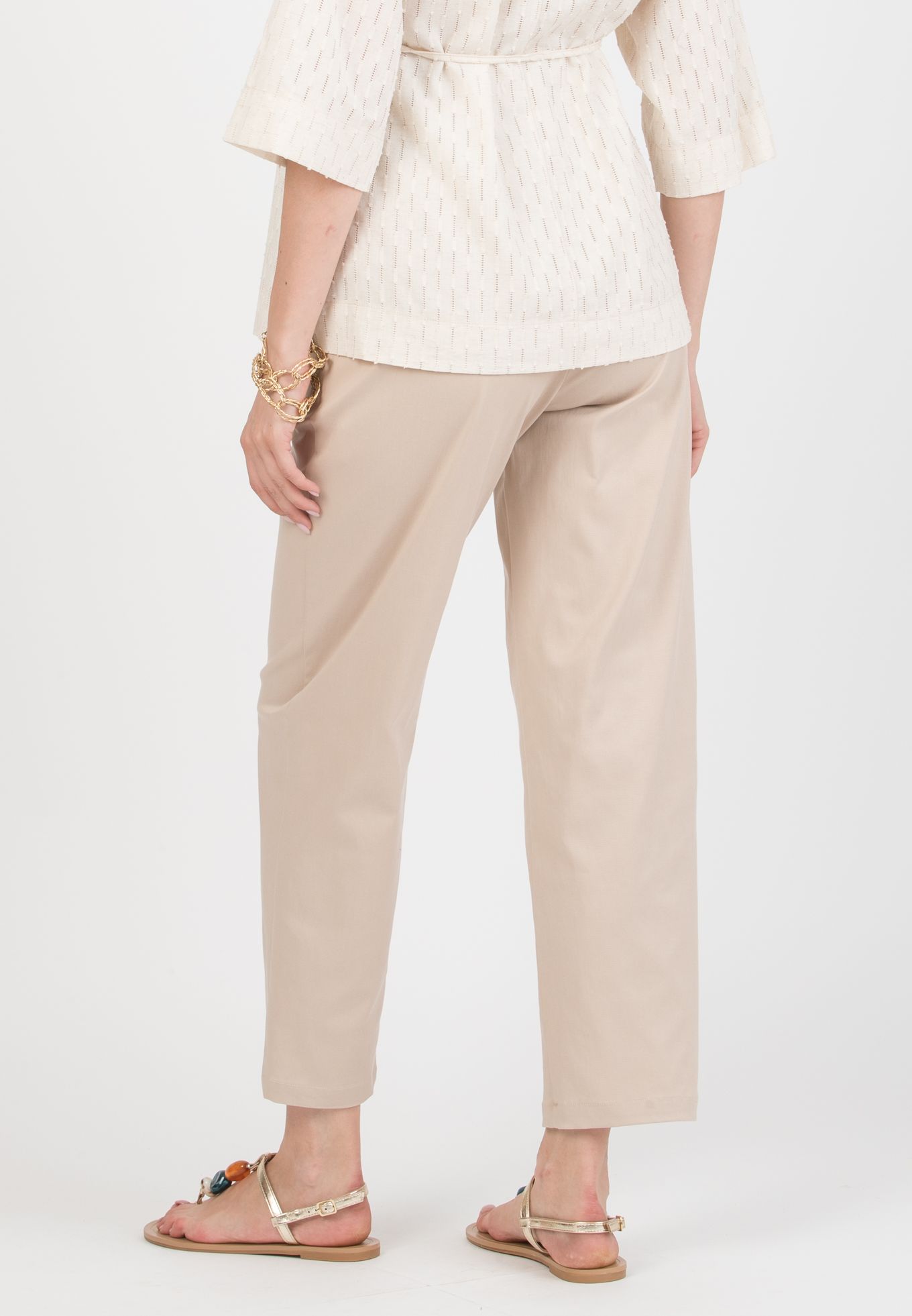 CHARLIE – Maternity Balloon-Fit Trousers in Lyocell (Beige)