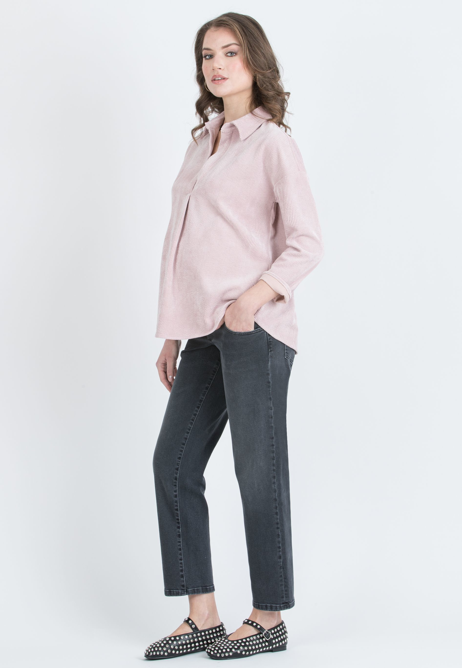 RHIANNA - Balloon Maternity Jeans (Grigio Medio)