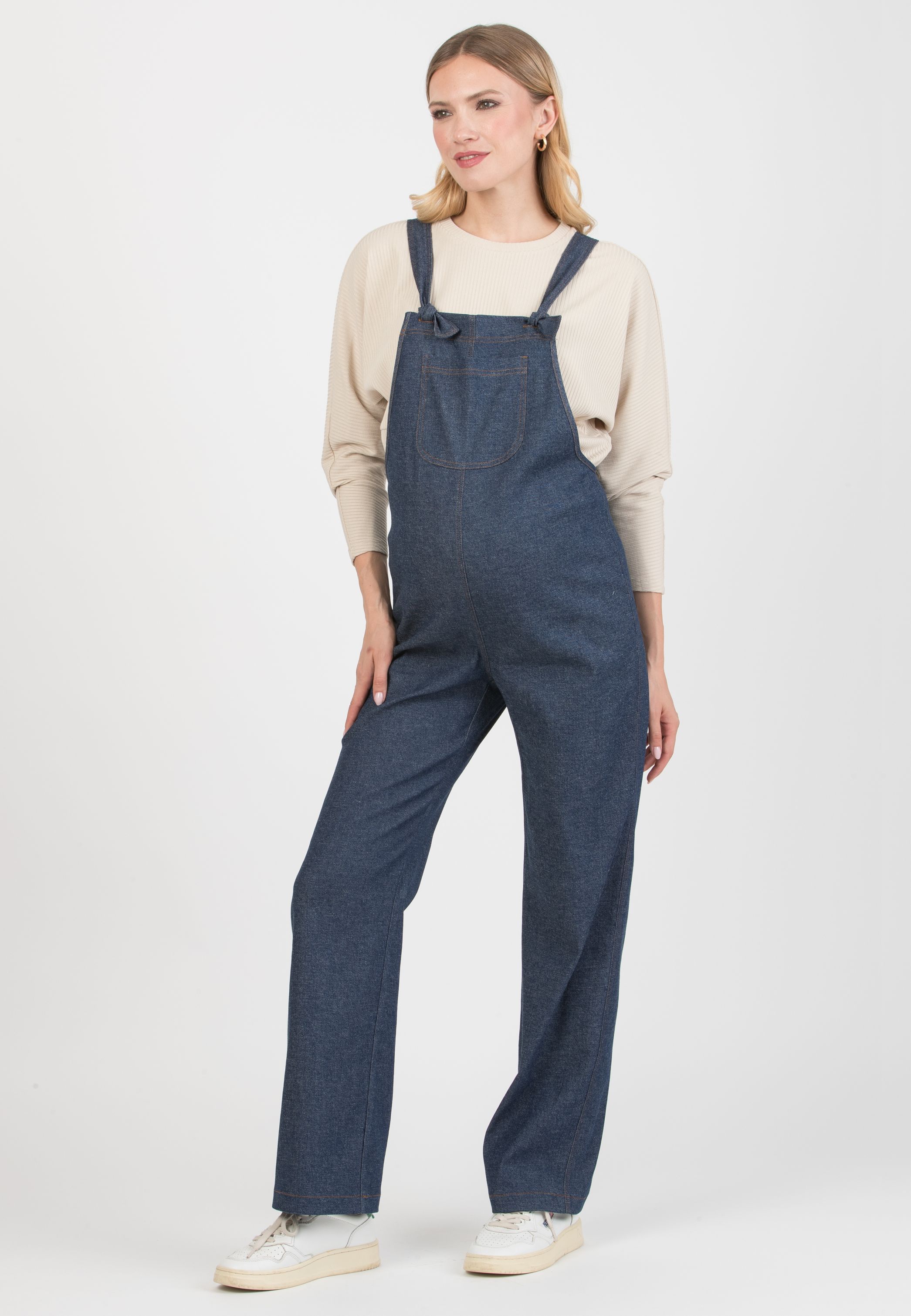 BETTA – Denim Maternity Dungaree (Blu Scuro)