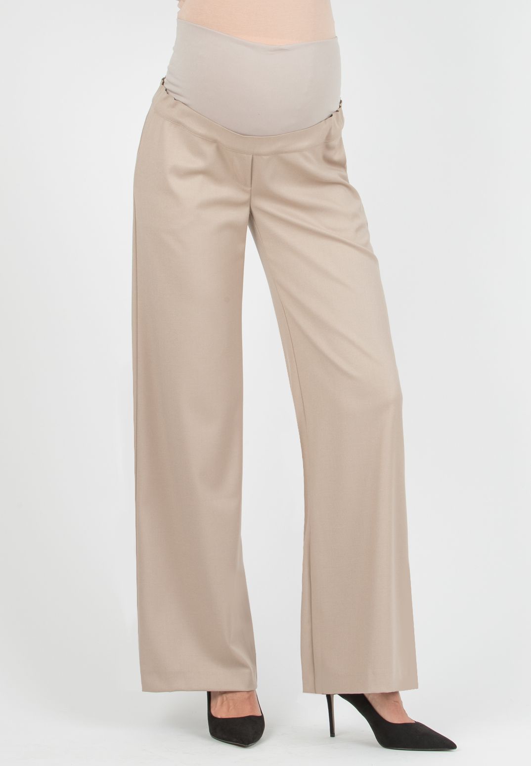 NAOMI P - Tailored Palazzo Trousers (Beige)