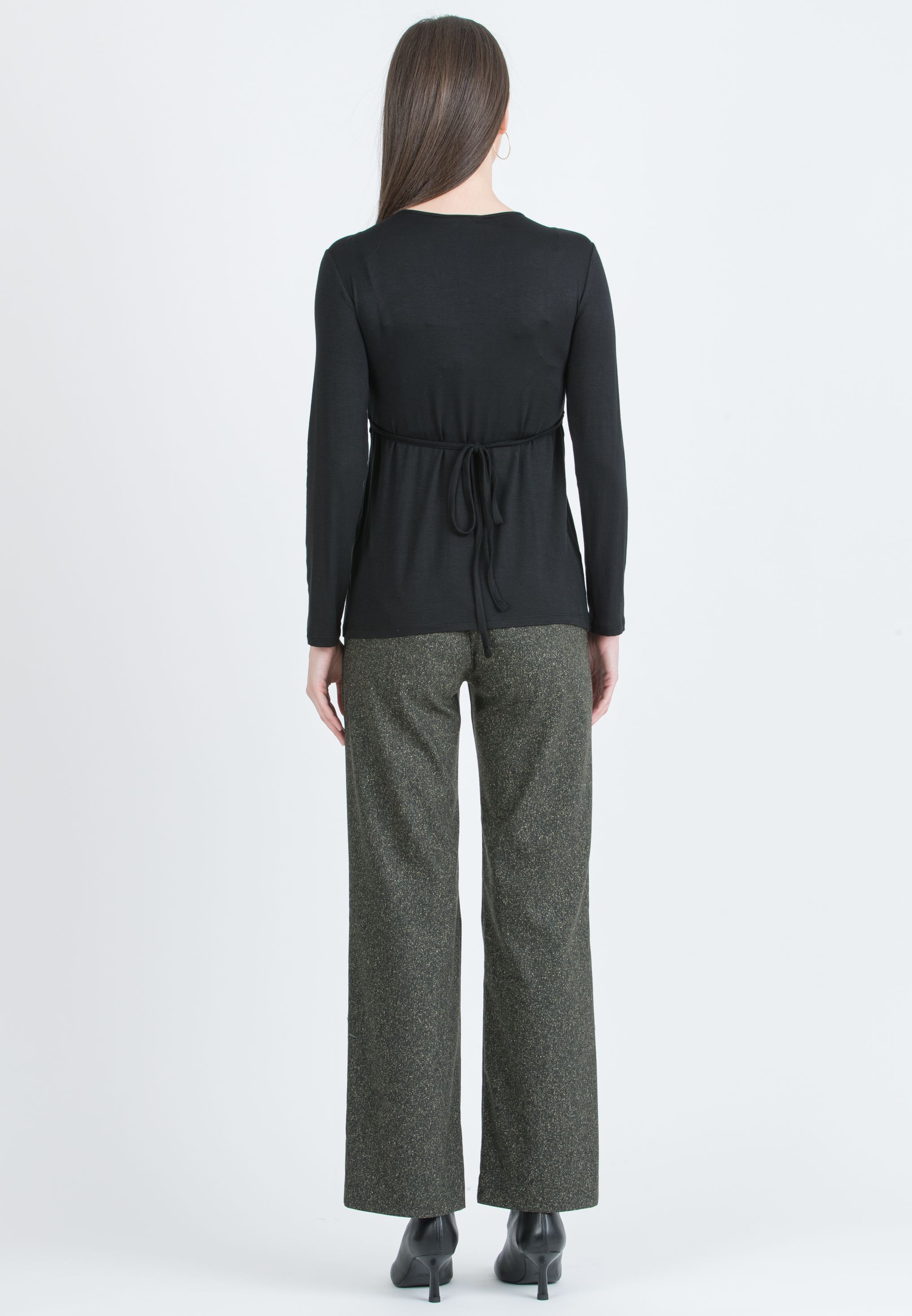 ALEX – Maternity Trousers in Patterned Fabric (Verde)