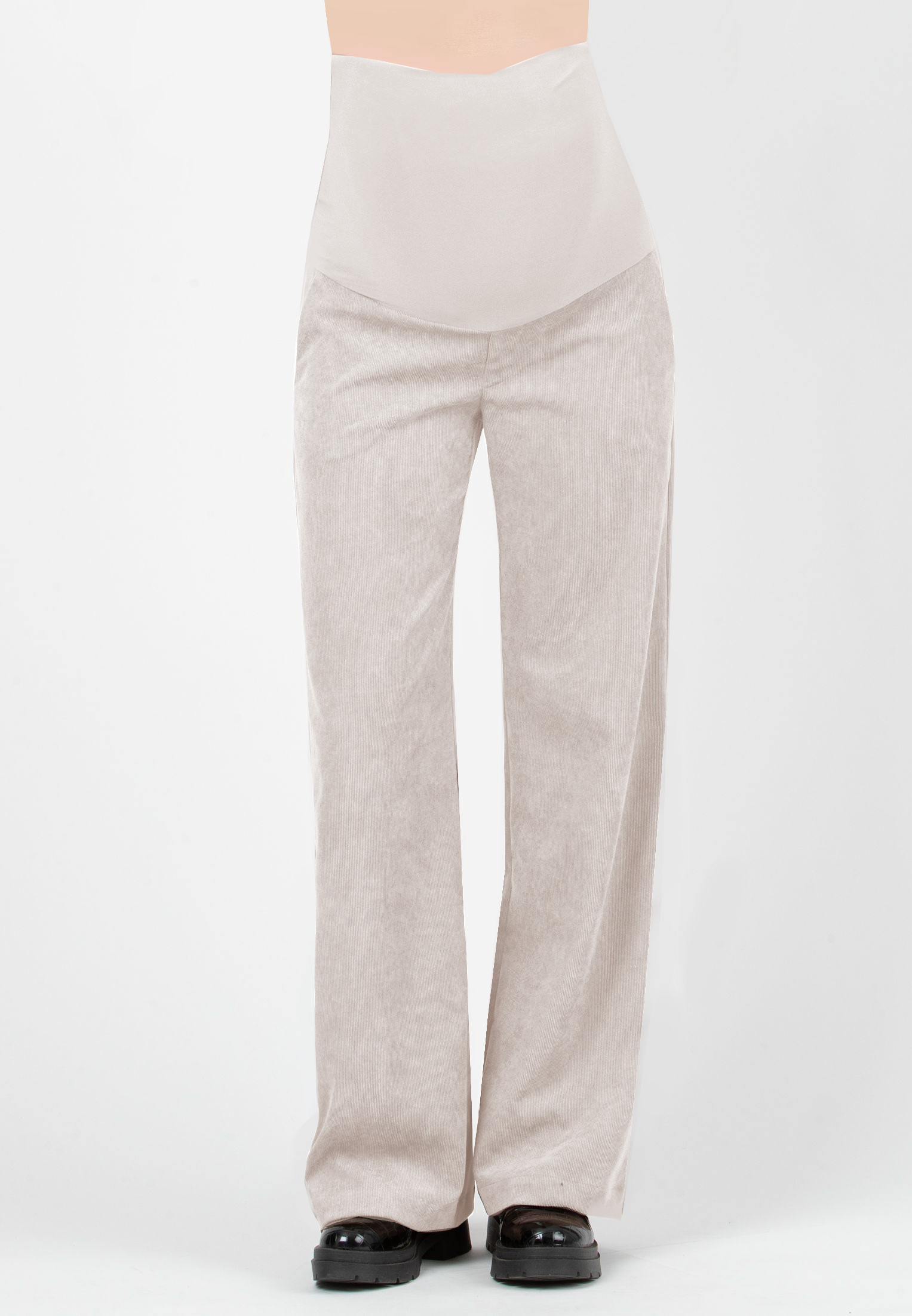 WINONA V - Palazzo Maternity Trousers in Soft Corduroy (Naturale)