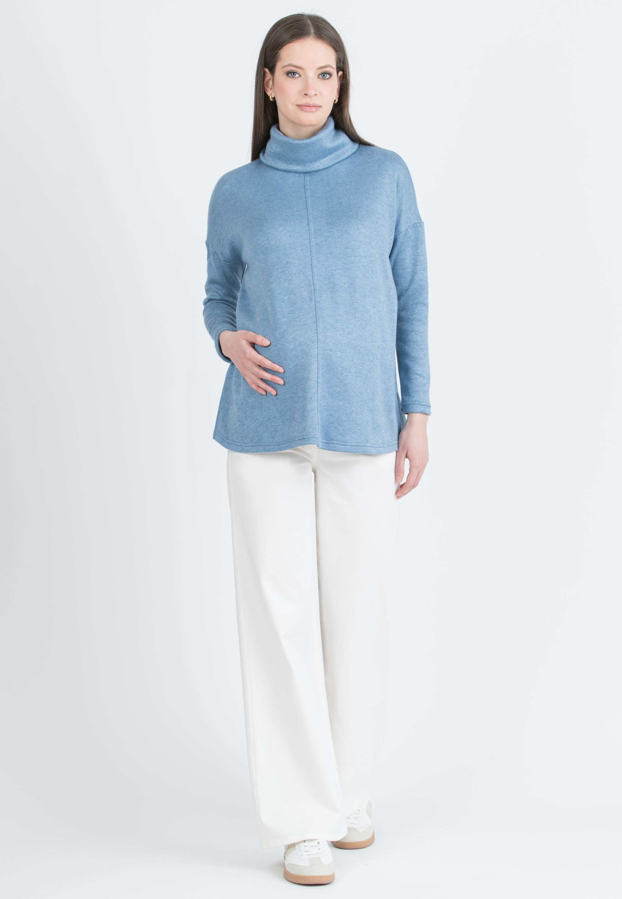 NOAH – Maternity Wide-Leg Jeans in Coloured Denim (Avorio)