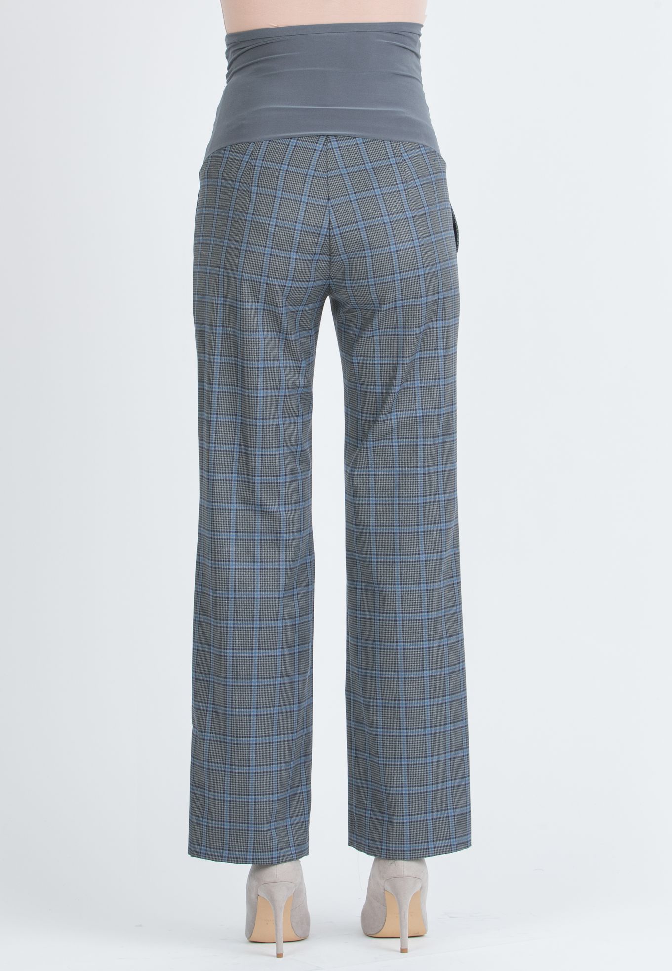 ALEX – Maternity Trousers in Patterned Fabric (Azzurro Polvere)