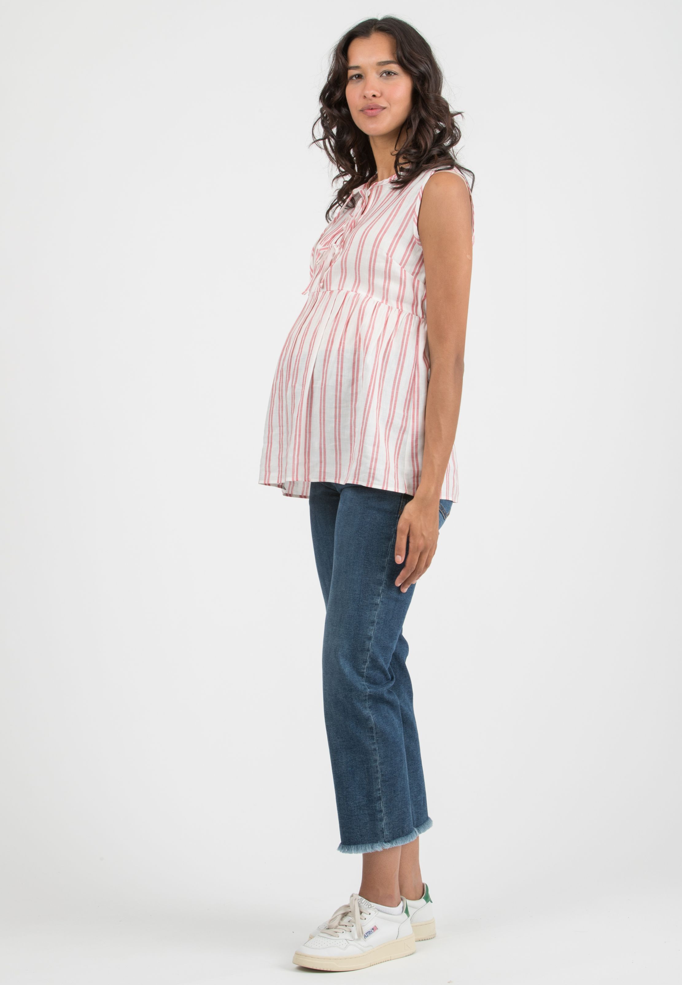 ADA - Maternity & Nursing Linen Top (Rosso)