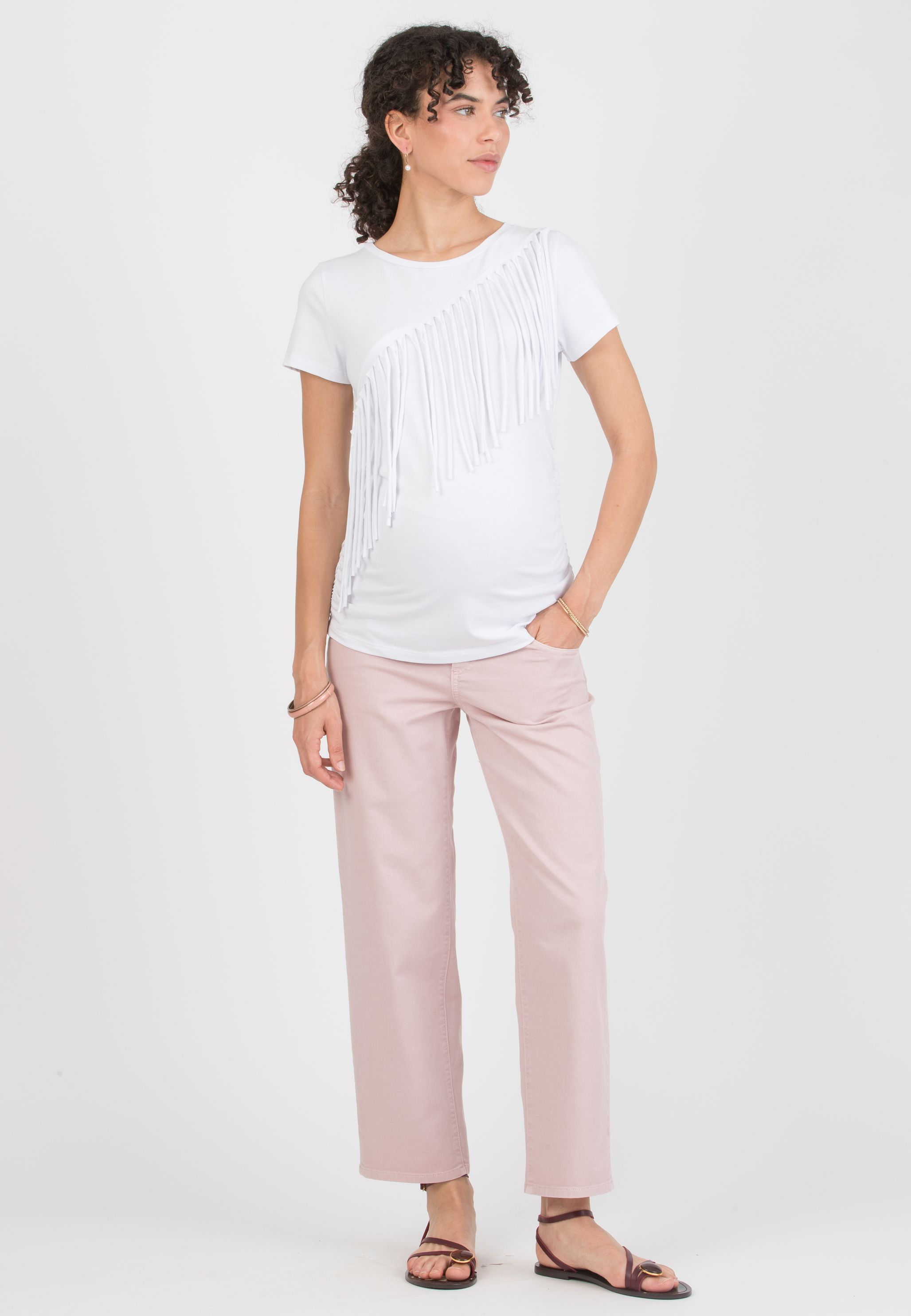 RHIANNA - Jeans Premaman Balloon Fit (Rosa)