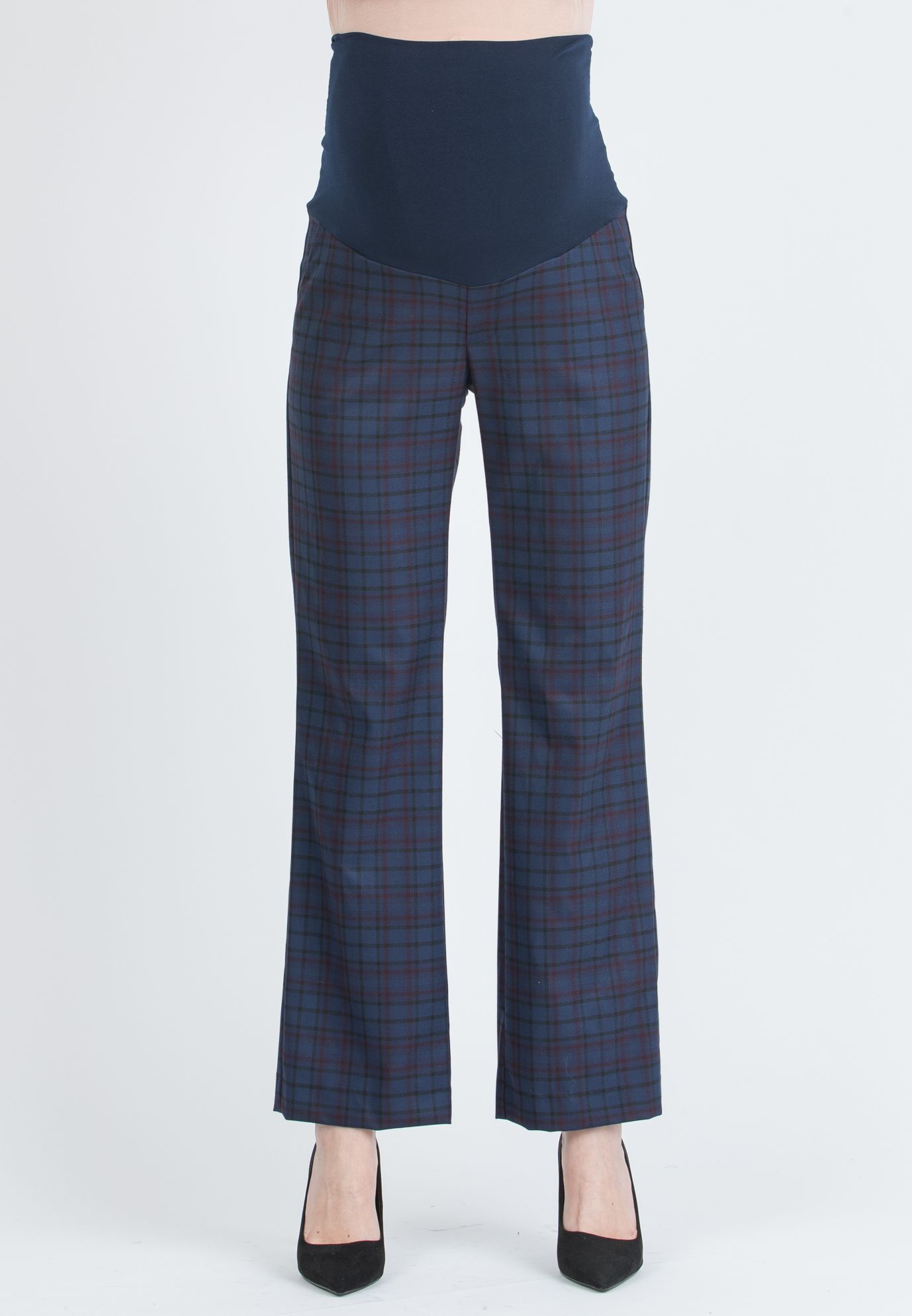 ALEX – Maternity Trousers in Patterned Fabric (Blu)