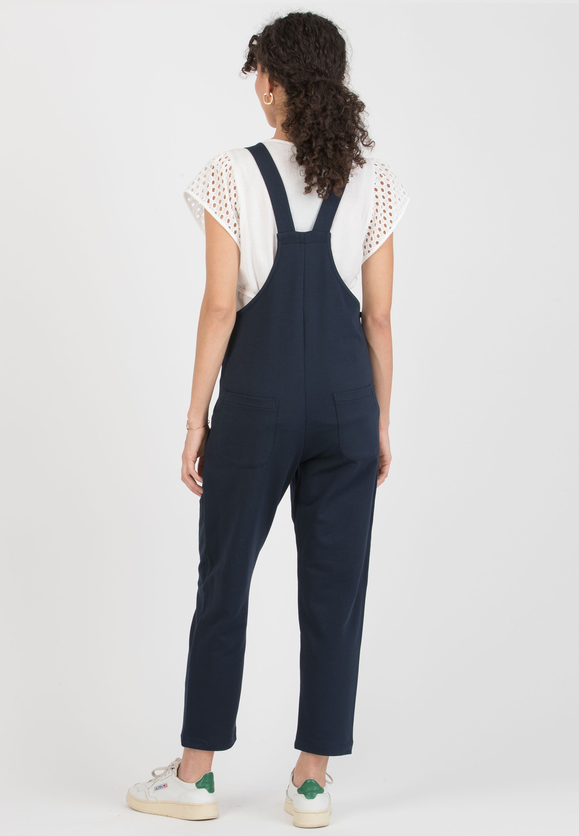 ESTER - Maternity Dungaree in Cotton Sweatshirt (Blue, XS)
