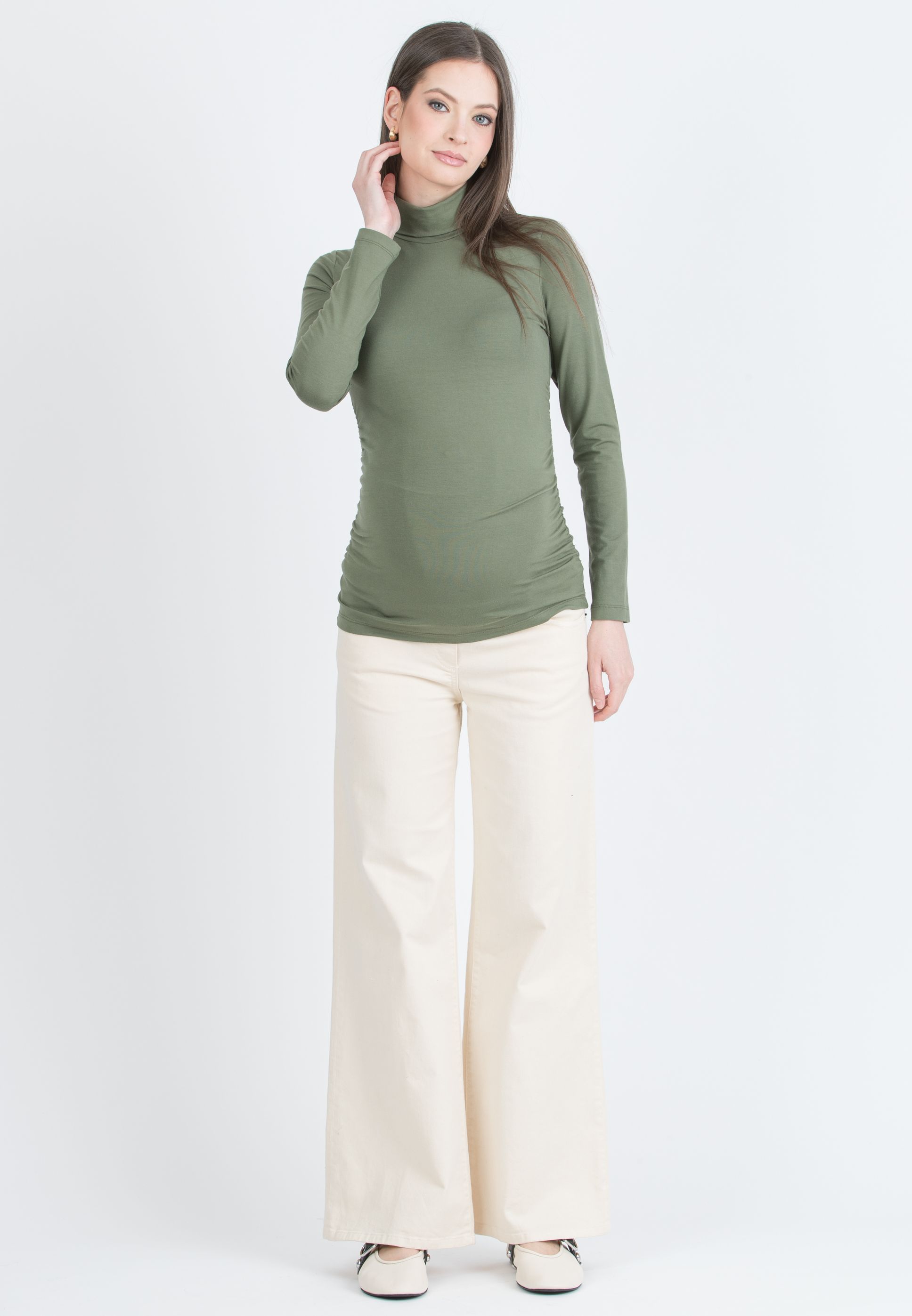 NOAH – Maternity Wide-Leg Jeans in Coloured Denim (Naturale)