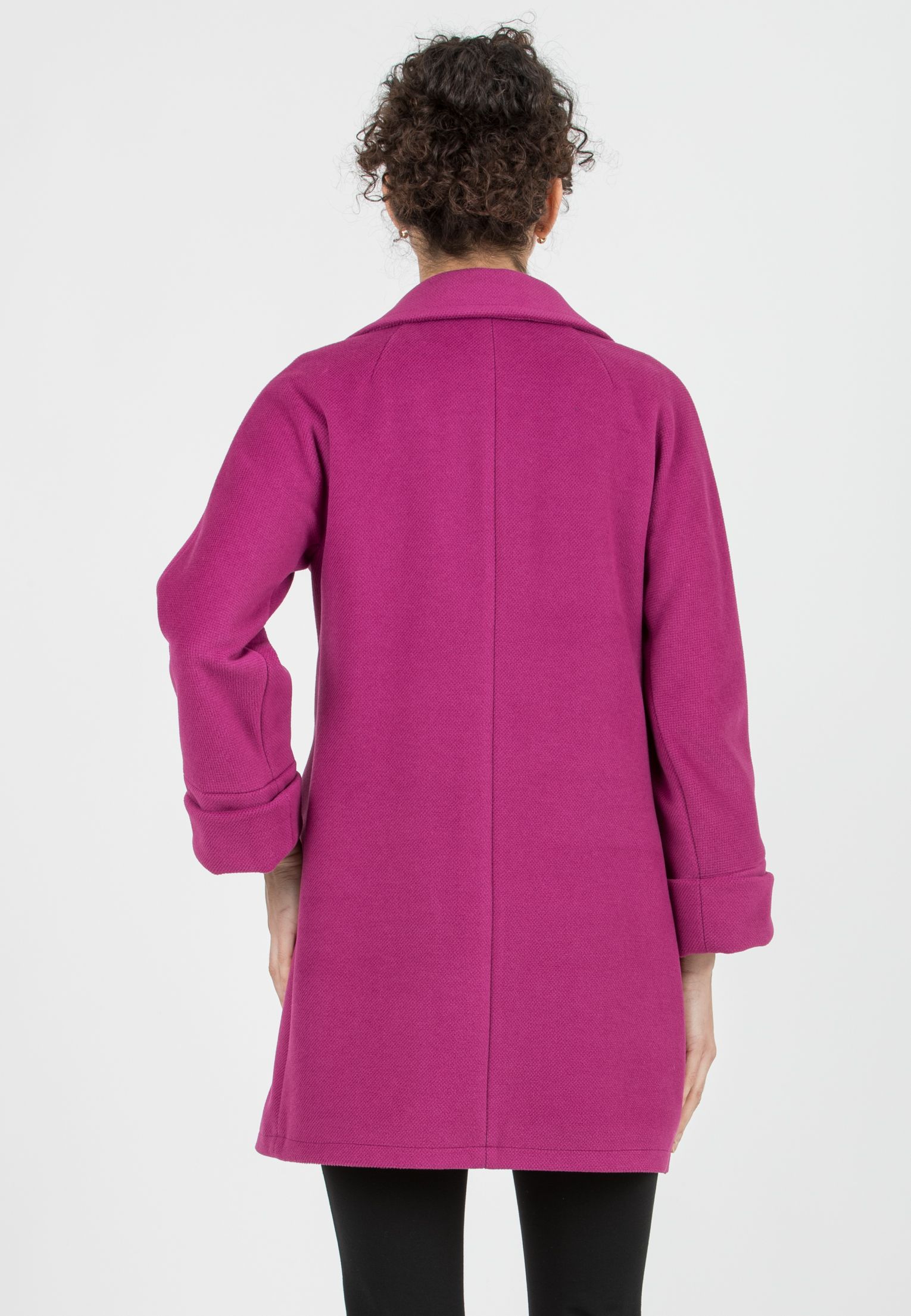 Maternity Kimono Coat with Lapel Collar (Ciclamino)