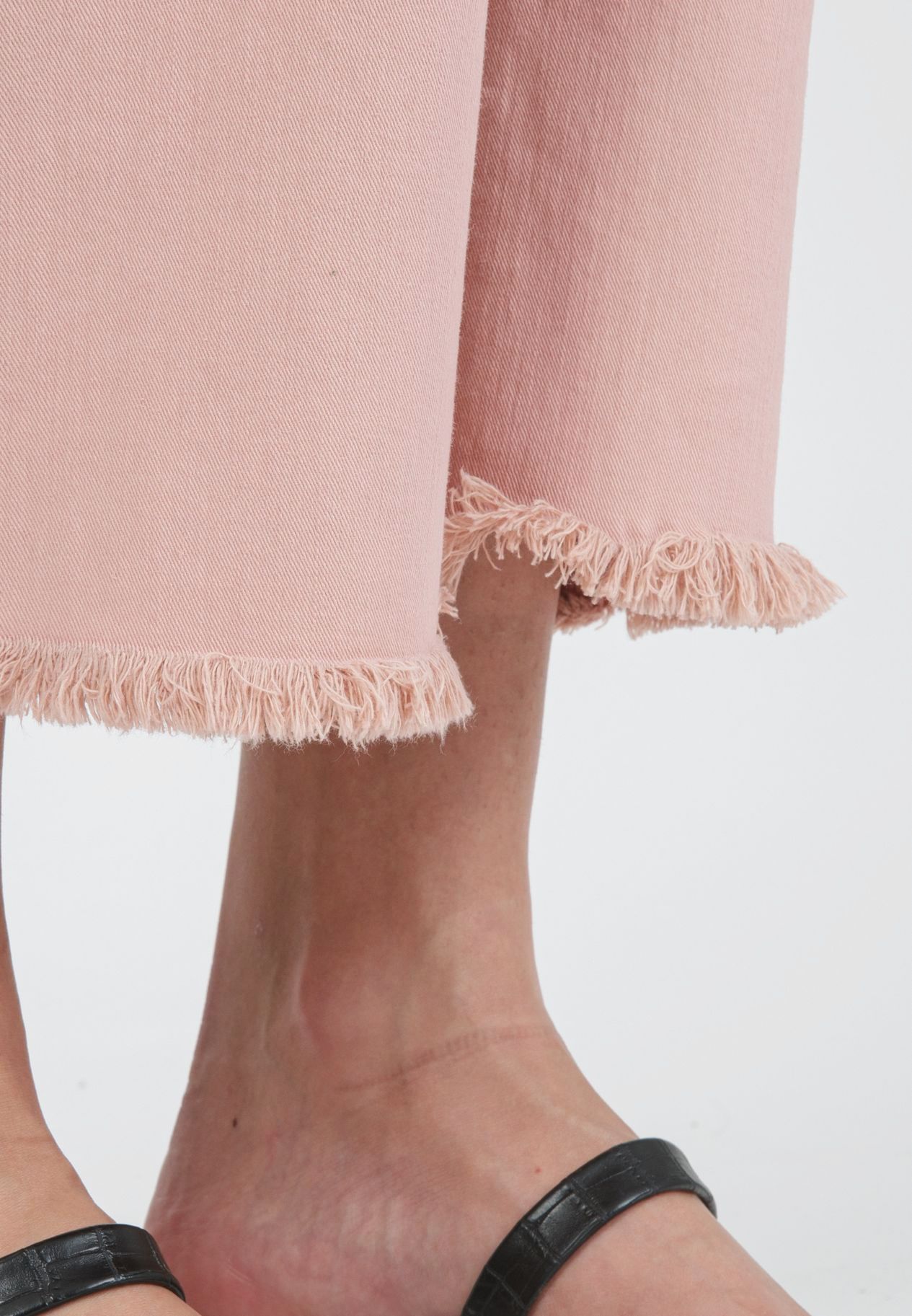 GIADA - Colorful Maternity Straight Jeans with Fringed Hem (Rosa)