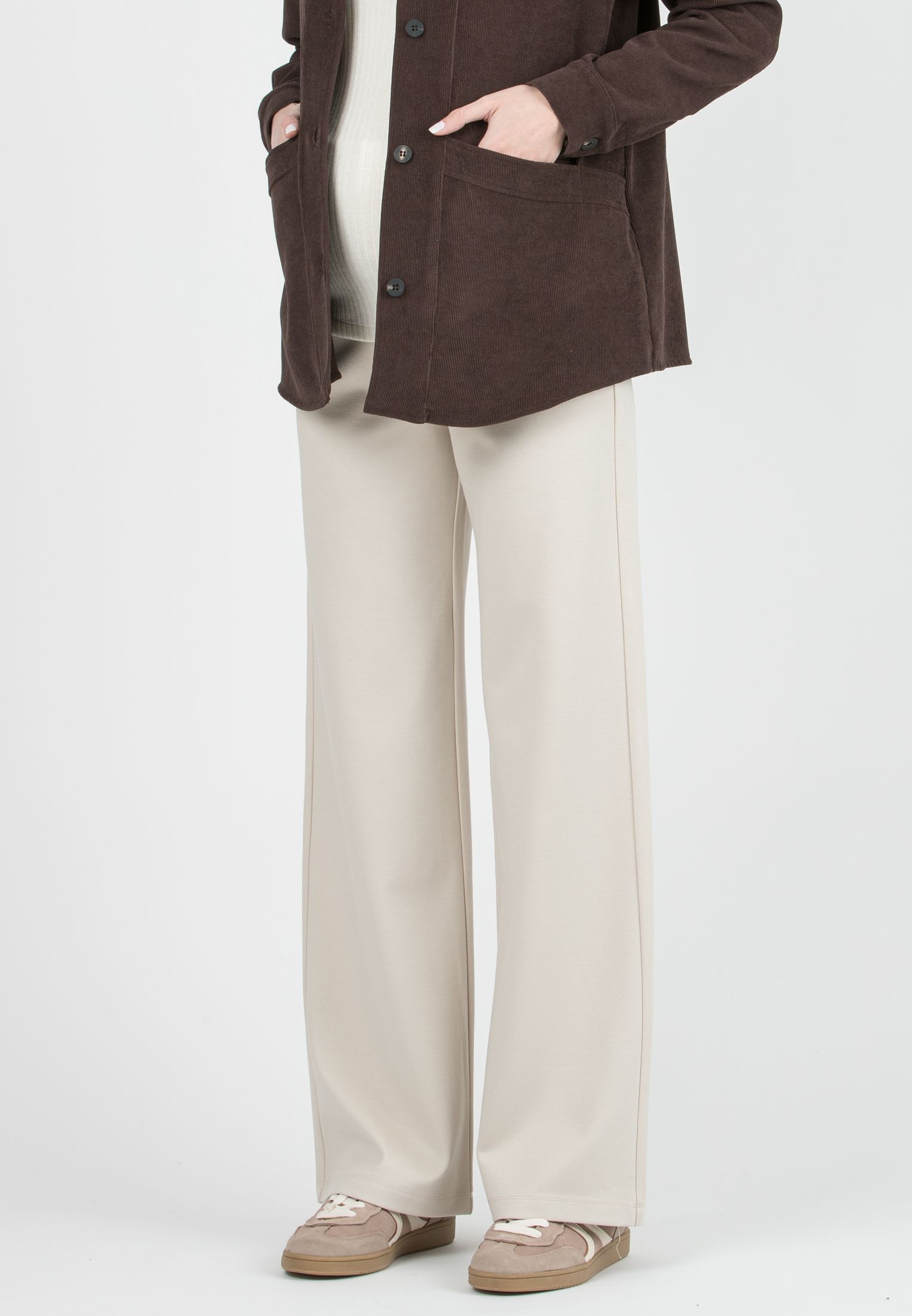 KIMBERLY - Maternity trousers in Diagonal Ponte Fabric (Avorio)