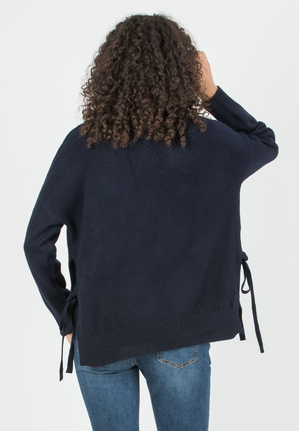 ALLISON -  Maternity & Nursing Wool Blend Sweater with Side Openings (Blu)