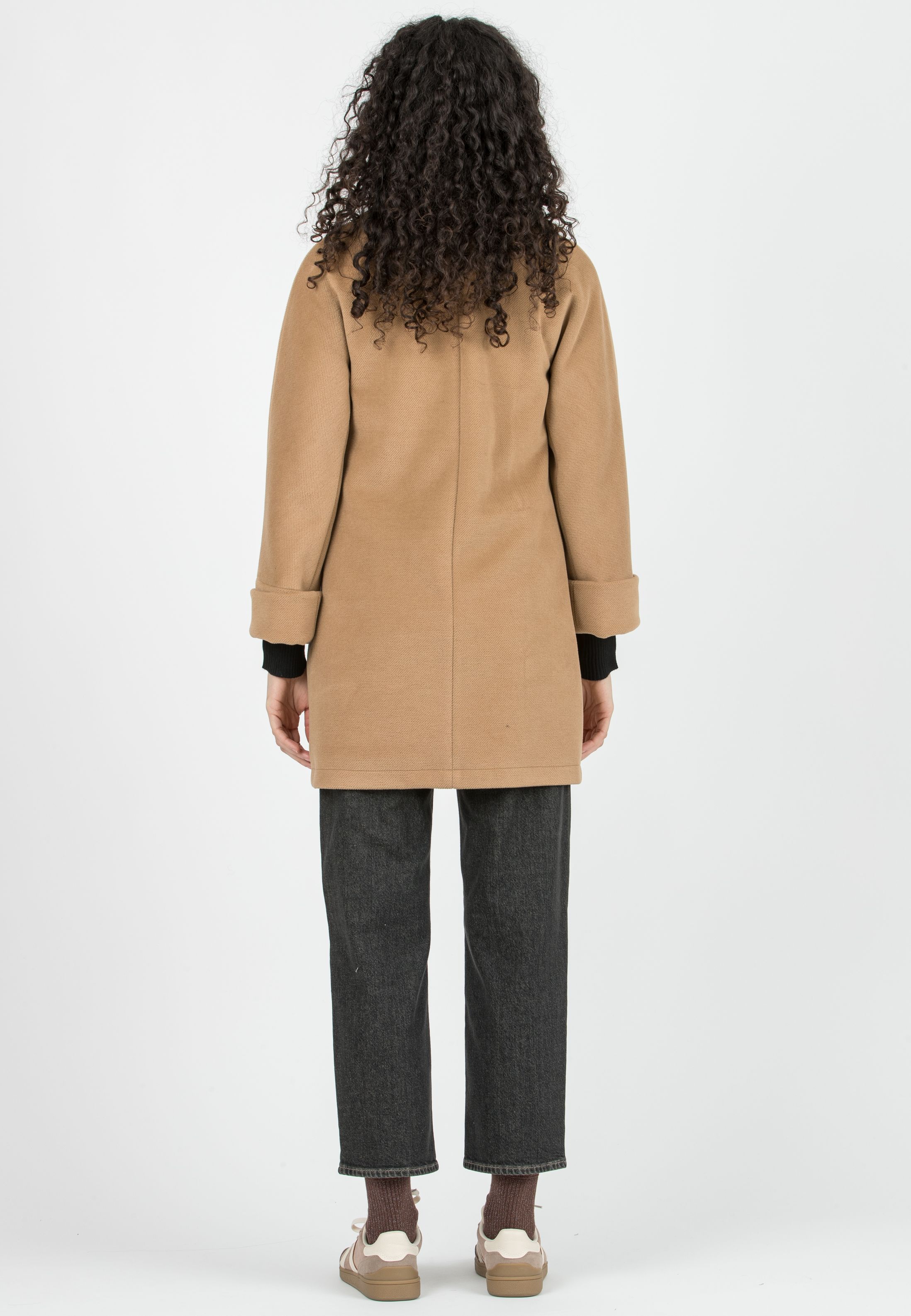 Maternity Kimono Coat with Lapel Collar (Cammello)