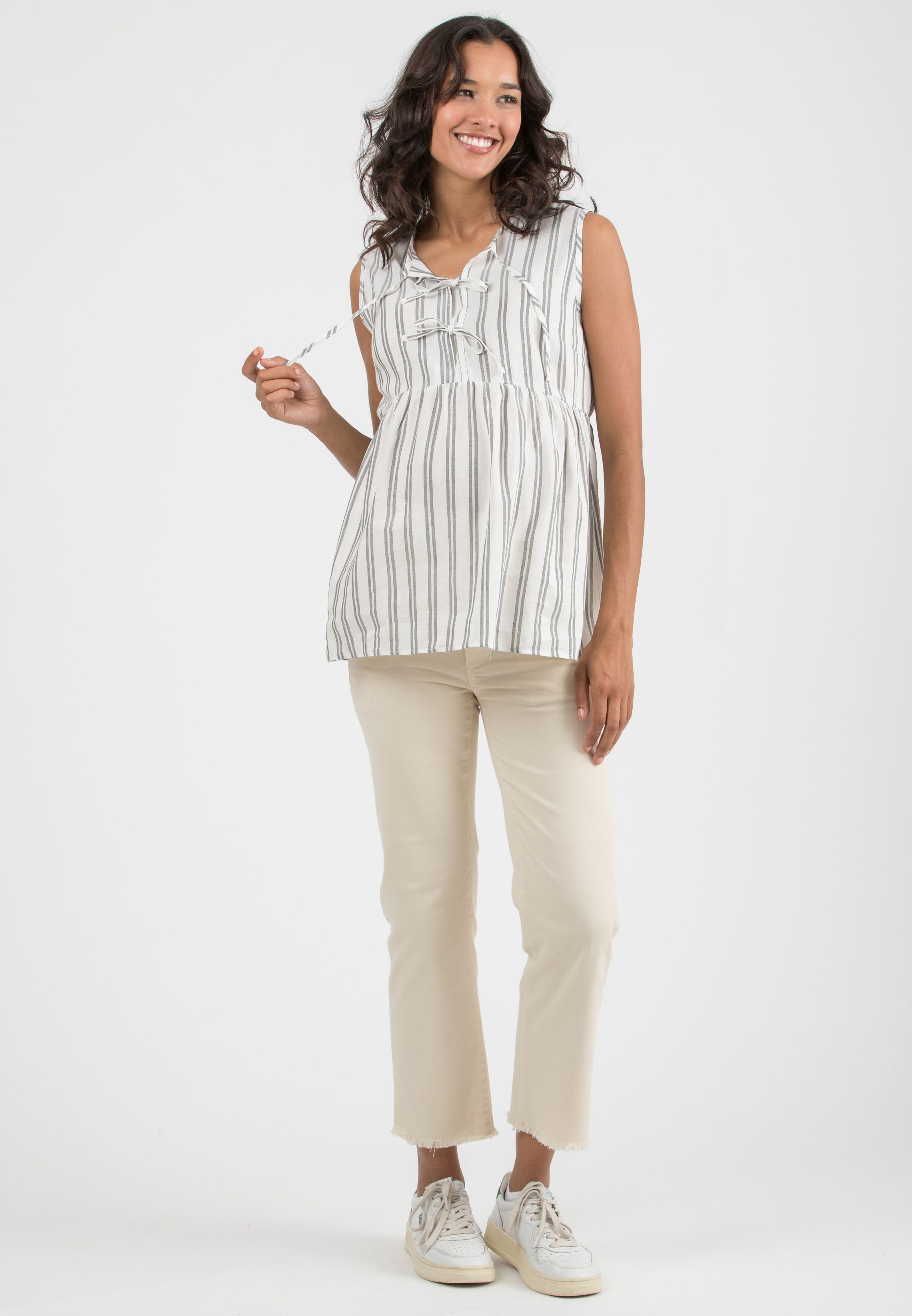 ADA - Maternity & Nursing Linen Top (Nero)