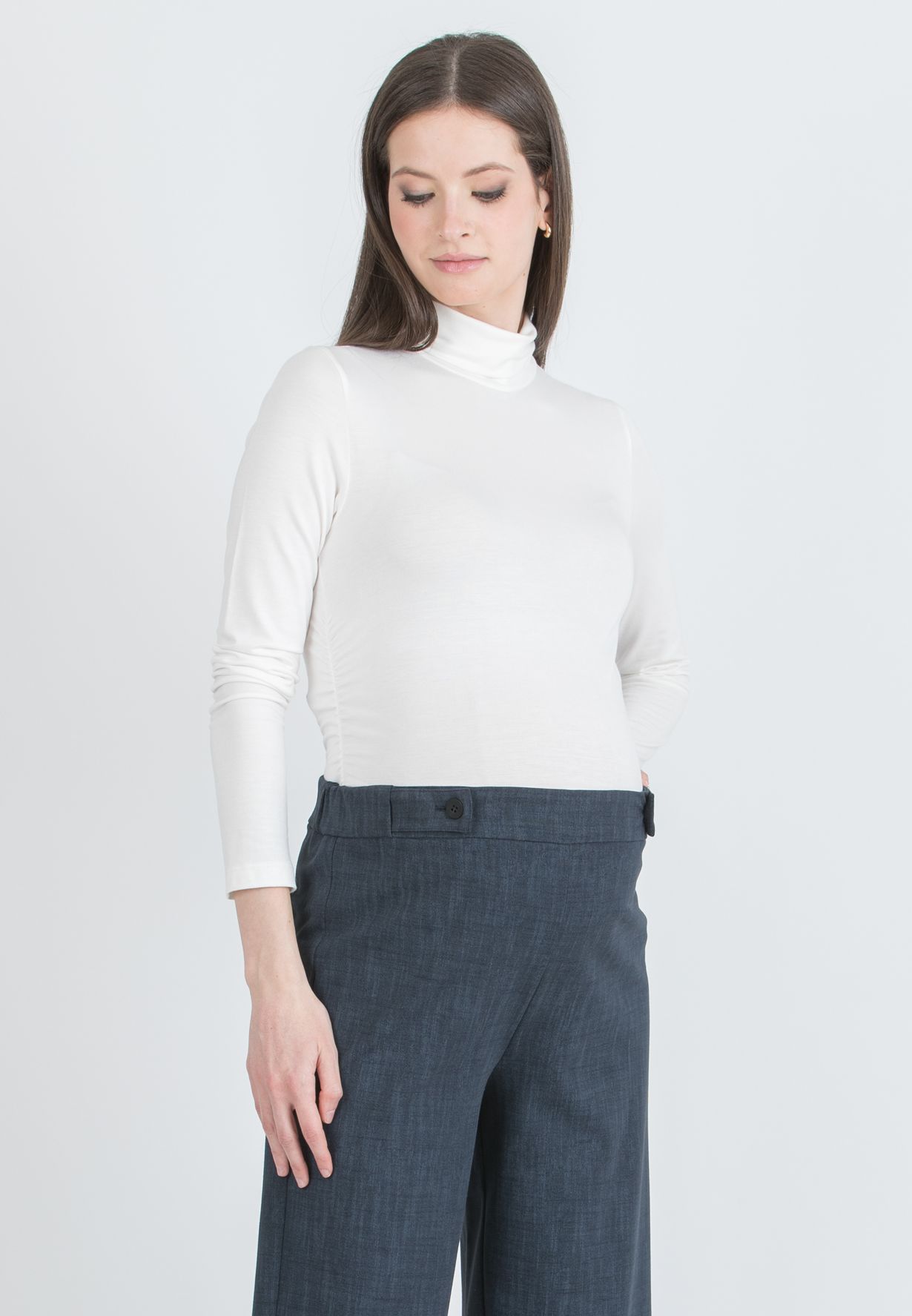 LARA – Lupetto Premaman in Jersey Elasticizzato (Avorio)