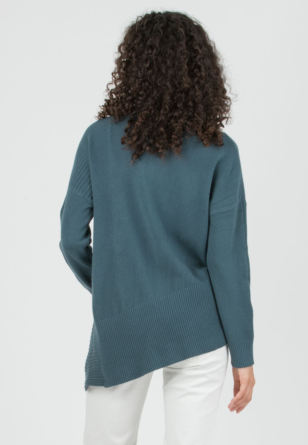 BRANDY - Maternity Wool Blend Sweater with Asymmetric Hem (Verde Salvia)