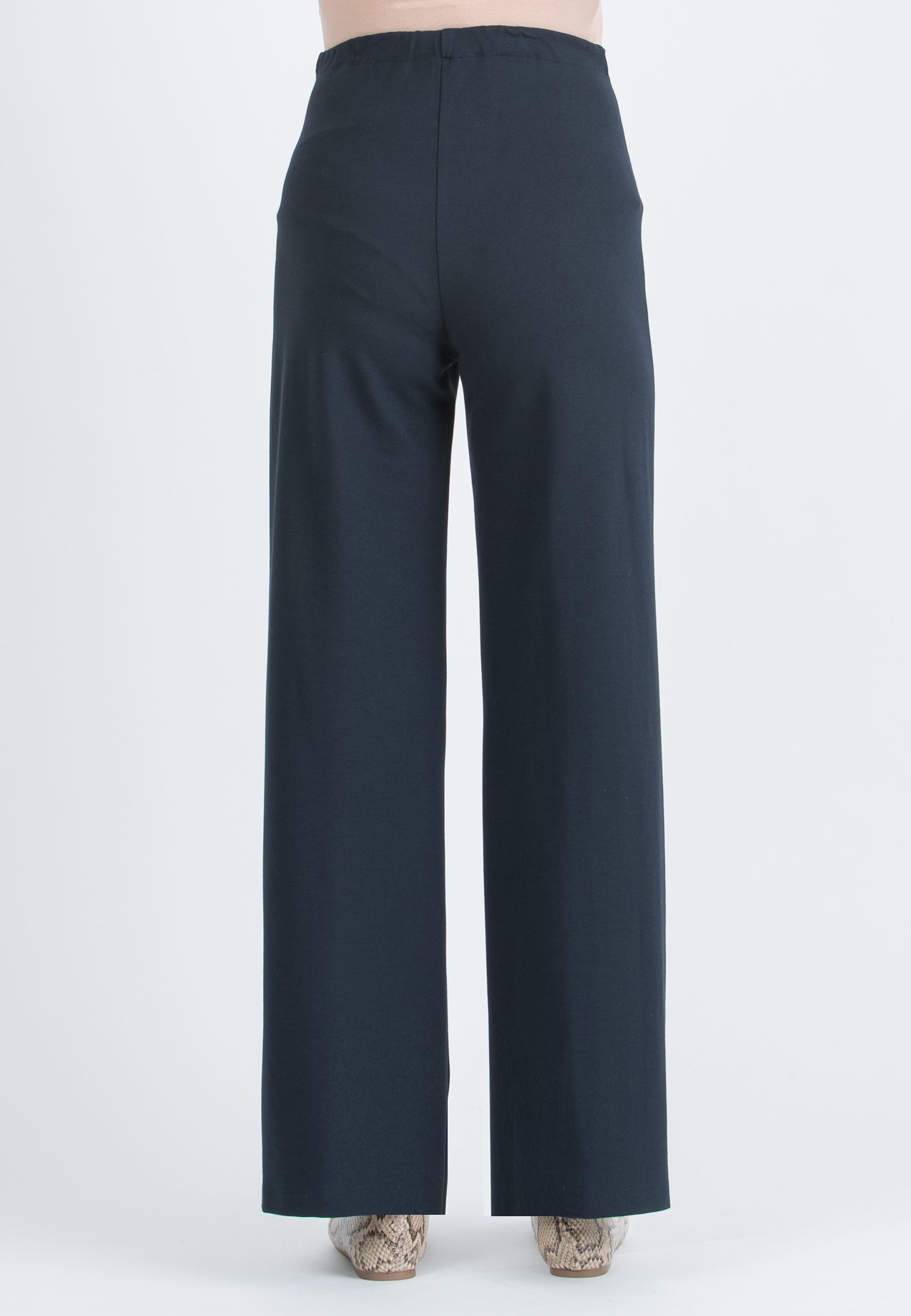 KIMBERLY P - Pantalone Premaman Palazzo in Punto Milano Invernale (Blu)