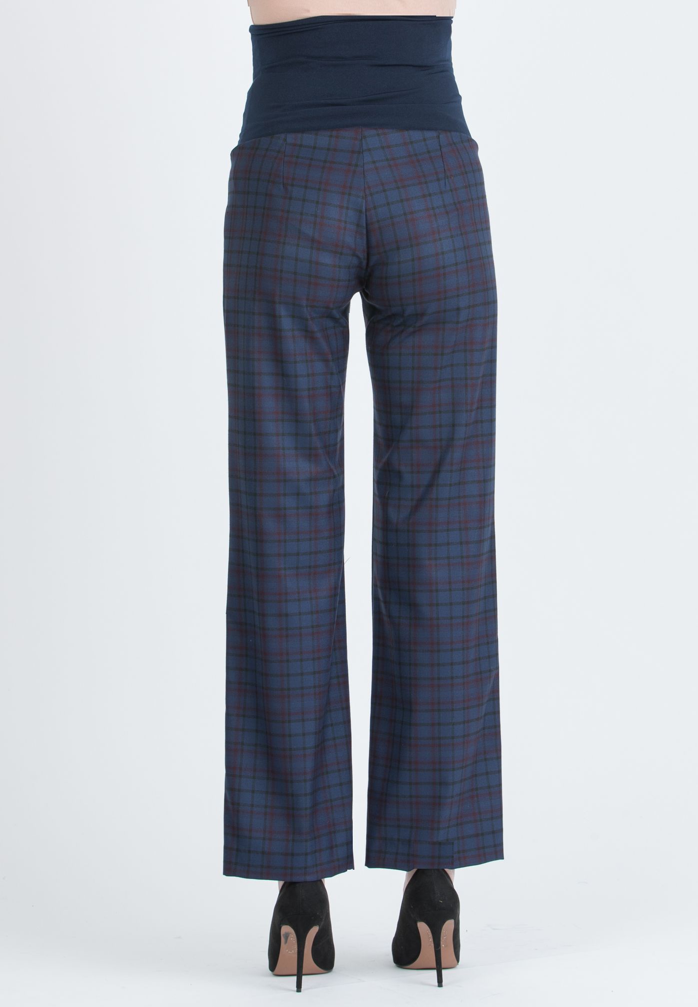 ALEX – Maternity Trousers in Patterned Fabric (Blu)