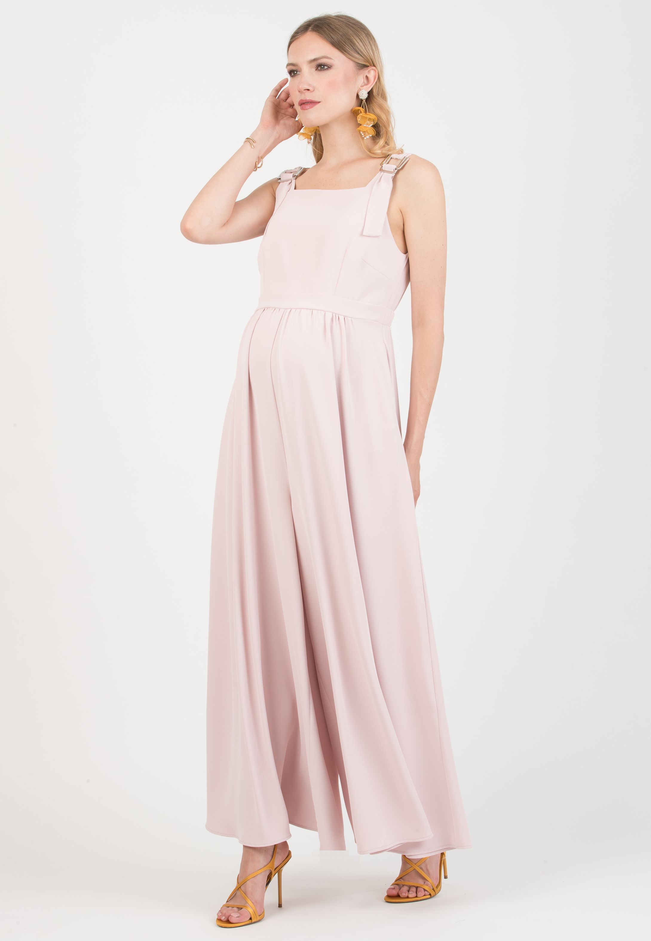 KATE - Maternity & Nursing Dress Jumpsuit with Wide-Leg Trousers (Rosa)