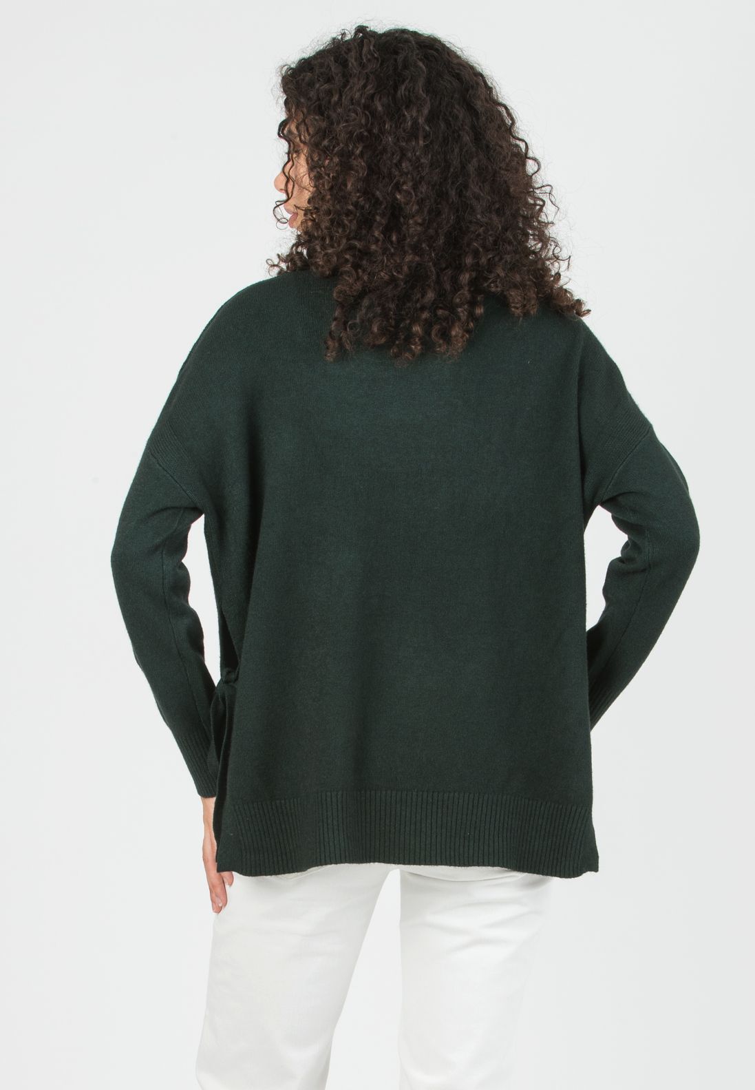 ALLISON -  Maternity & Nursing Wool Blend Sweater with Side Openings (Verde Scuro)
