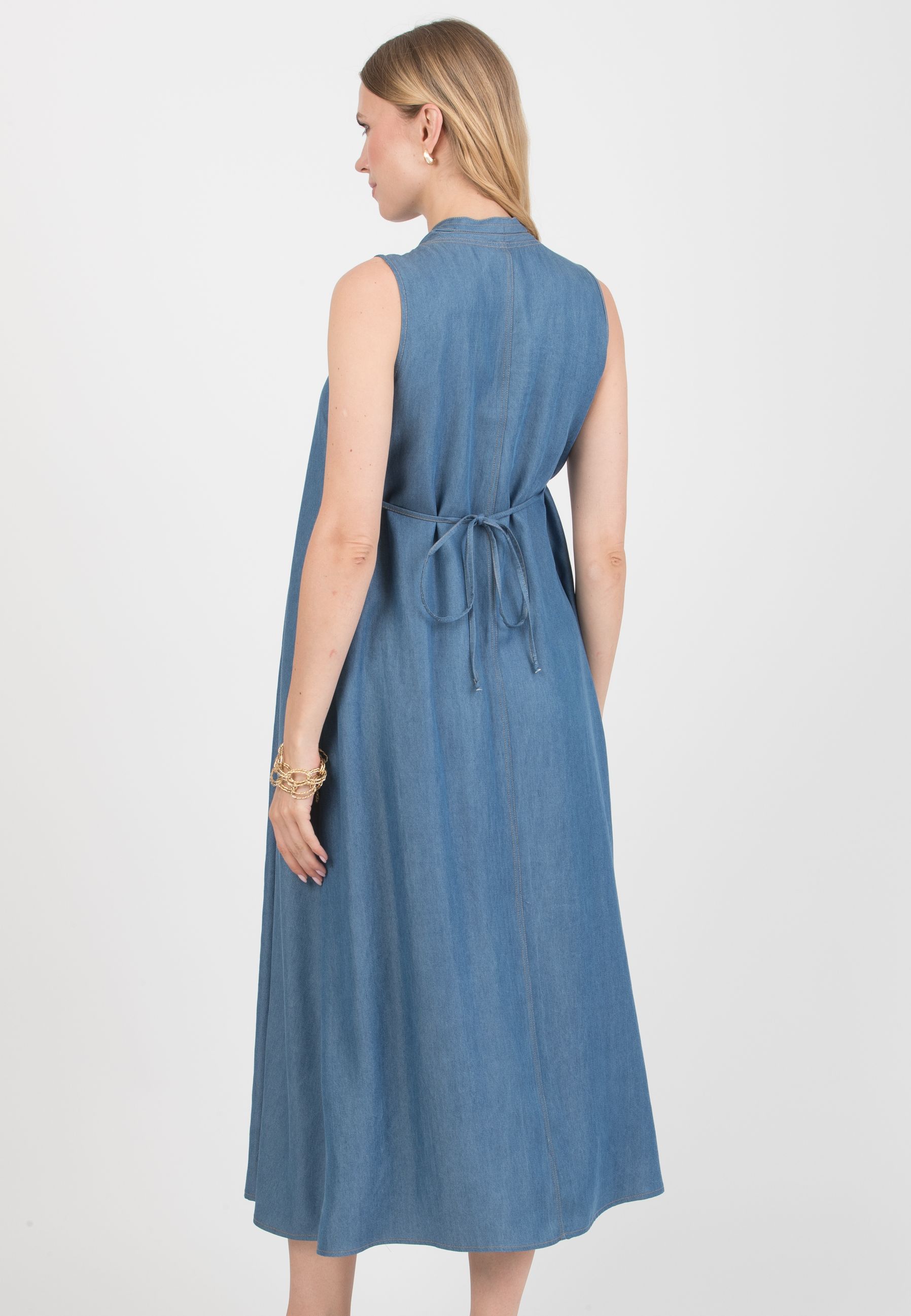 PIPPA – Maternity Lyocell Dress with Denim Effect (Denim)