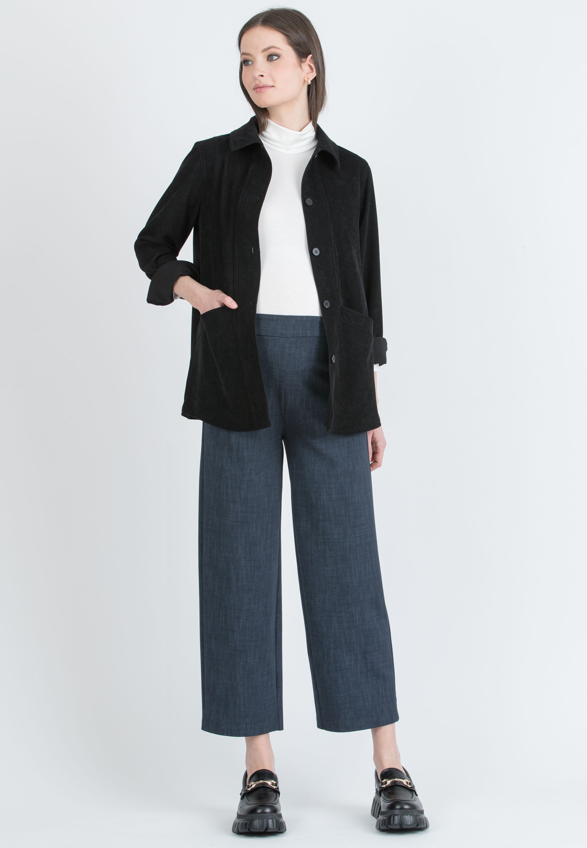 LARA – Lupetto Premaman in Jersey Elasticizzato (Avorio)