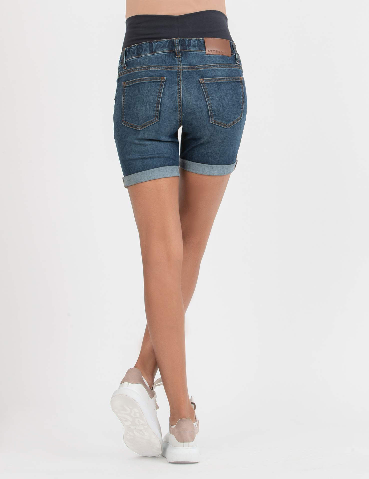 FRIDA - Pantaloncini Premaman Skinny in Denim Stretch (Blu)