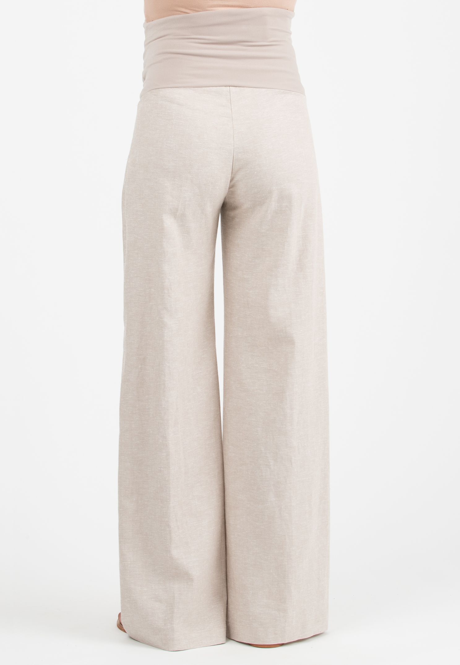 WINONA L - Maternity Palazzo Linen Trousers (Ecru')