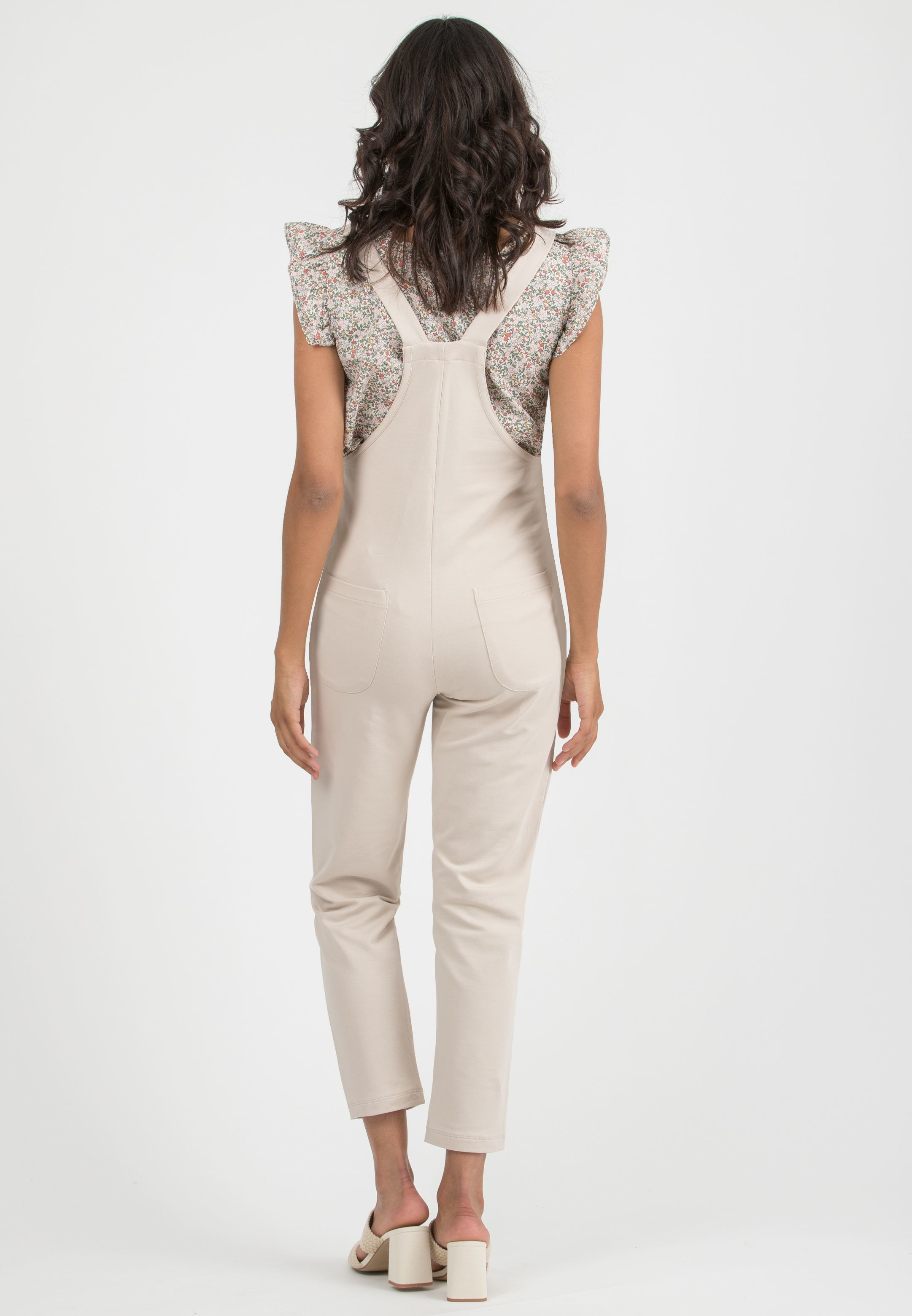 ESTER - Maternity Dungaree in Cotton Sweatshirt (Beige)