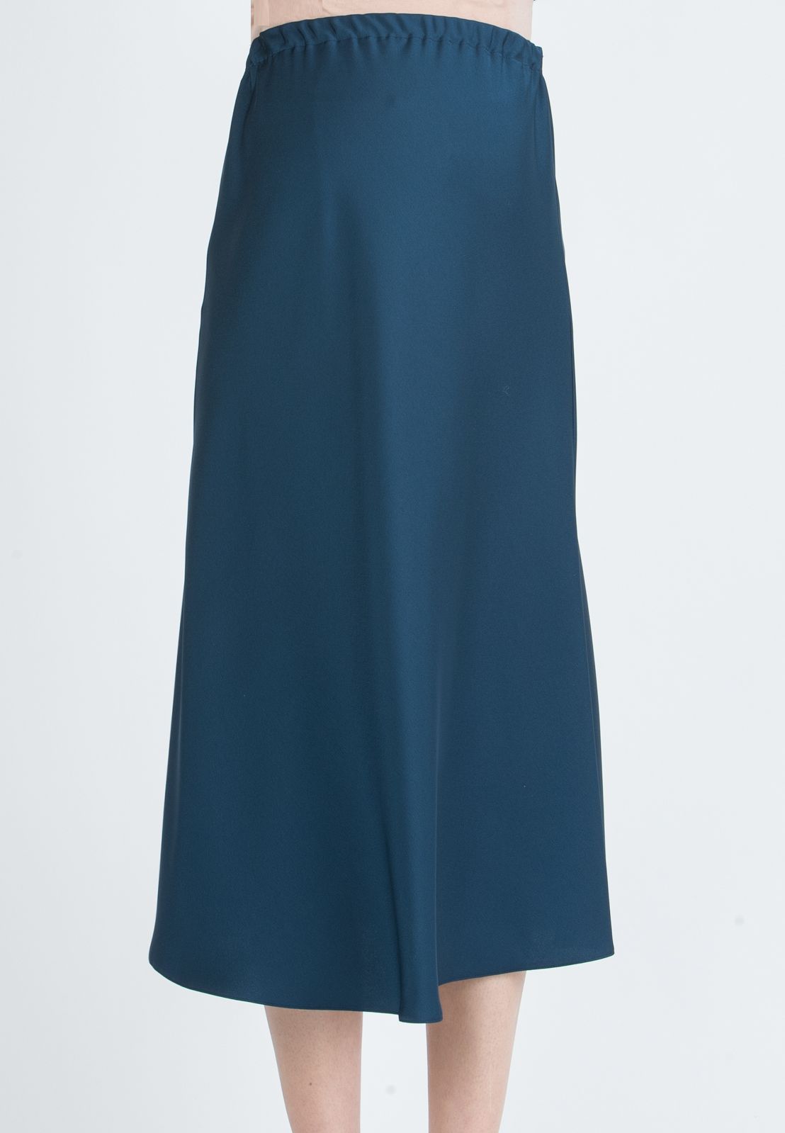 PIA – Flared Maternity Skirt in Satin (Blu)