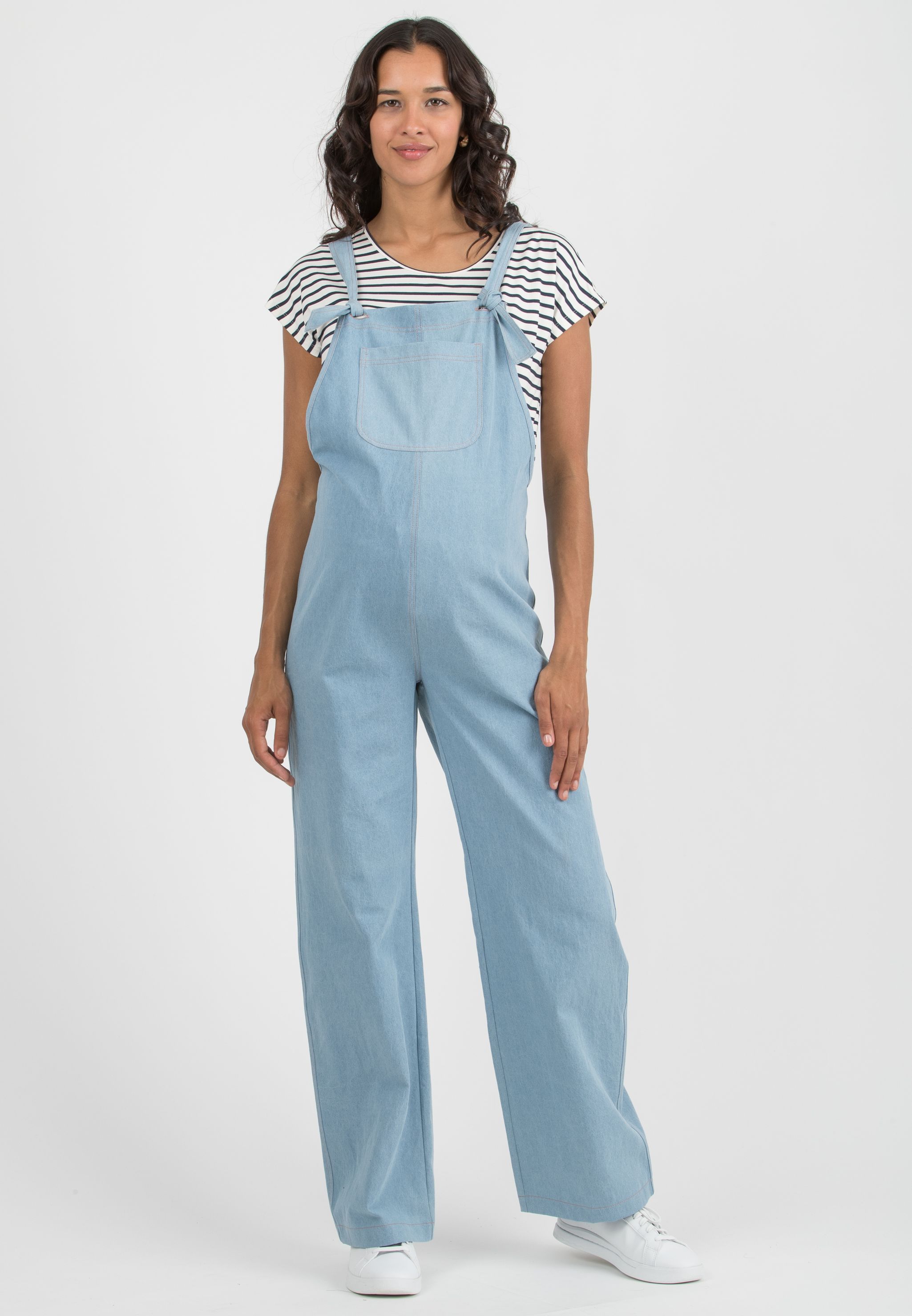 BETTA – Lightweight Denim Maternity Dungaree (Azzurro)