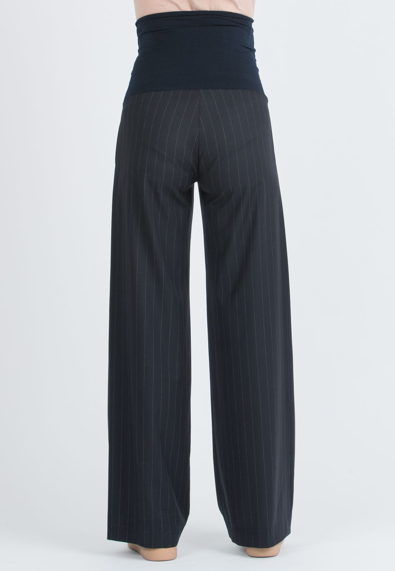 WINONA G – Maternity Pinstripe Palazzo Trousers (Blu)
