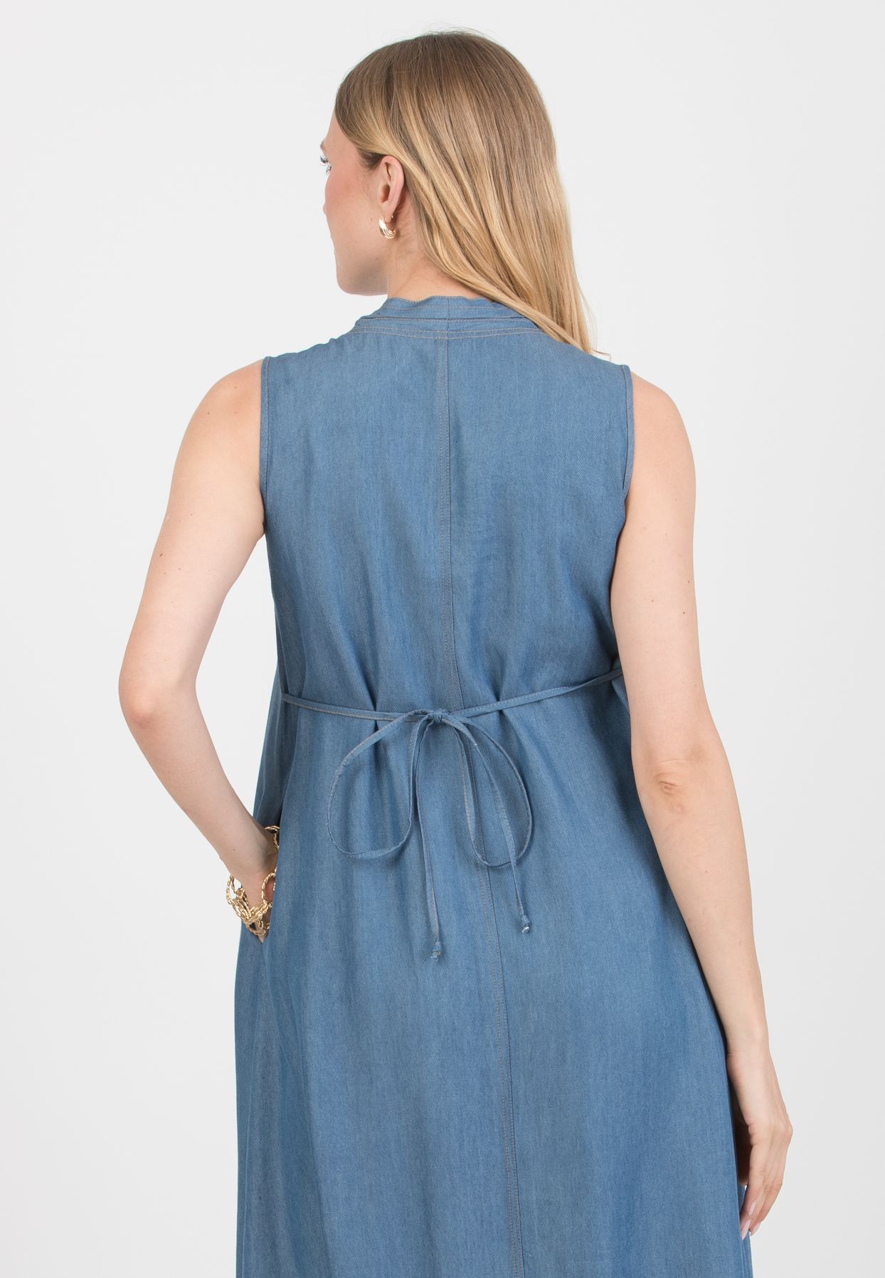 PIPPA – Maternity Lyocell Dress with Denim Effect (Denim)