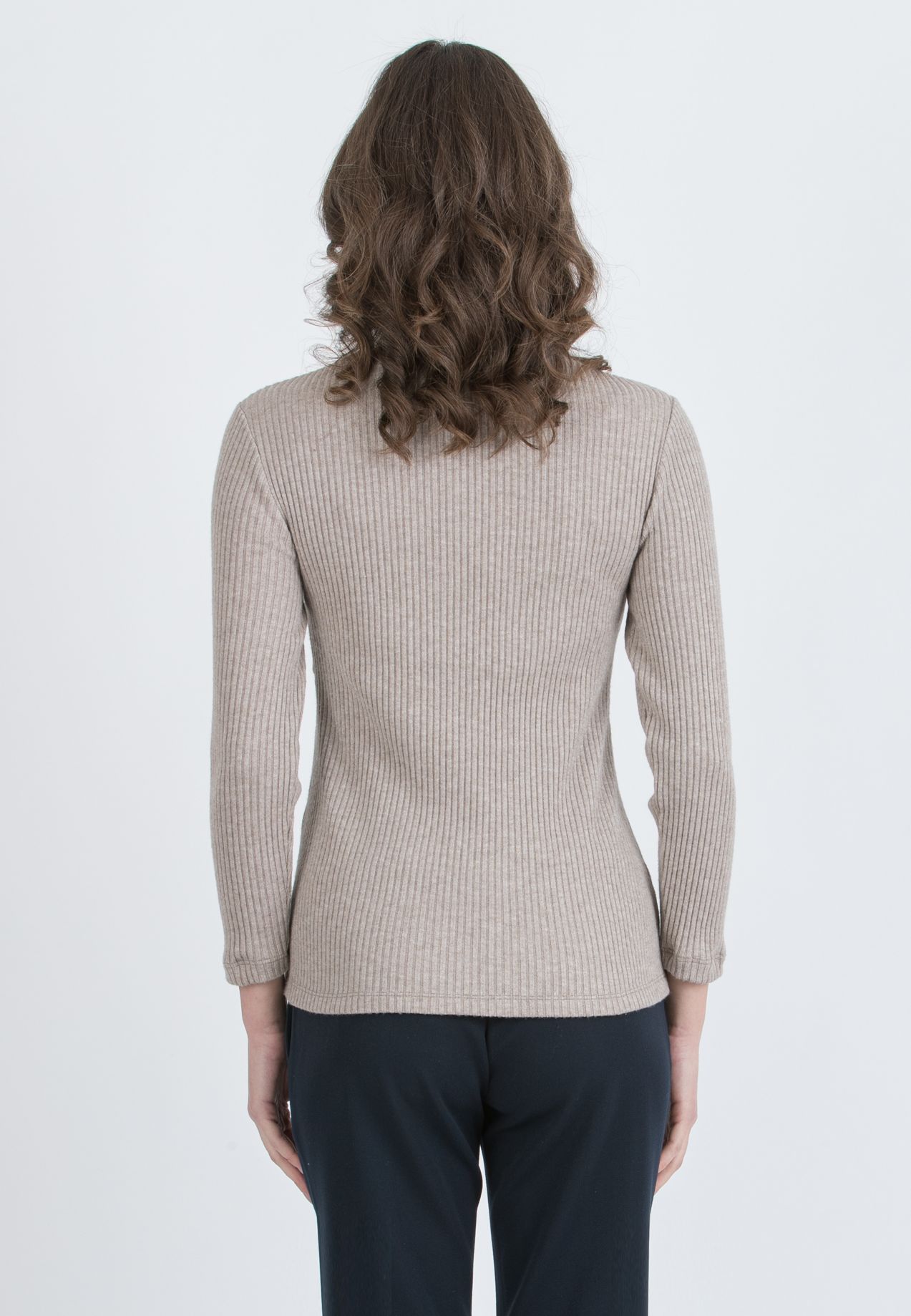 ISSA M – Maternity & Nursing Ribbed Knit Top with Knot Detail (Marrone Melange)